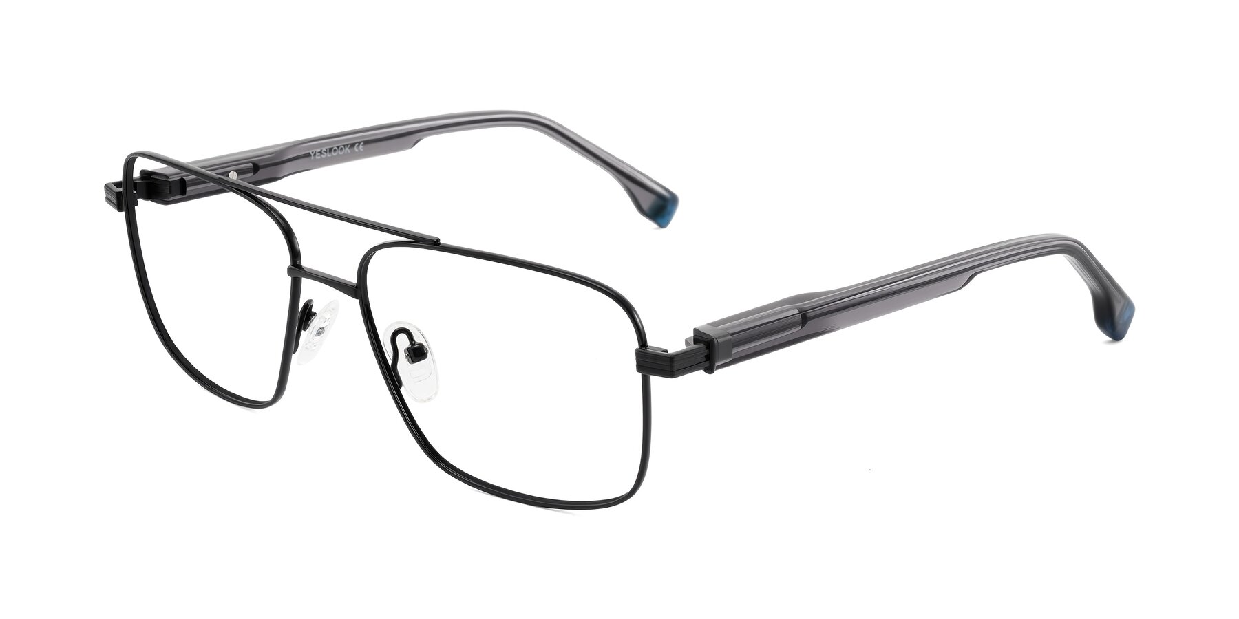 Angle of Banten in Black with Clear Eyeglass Lenses