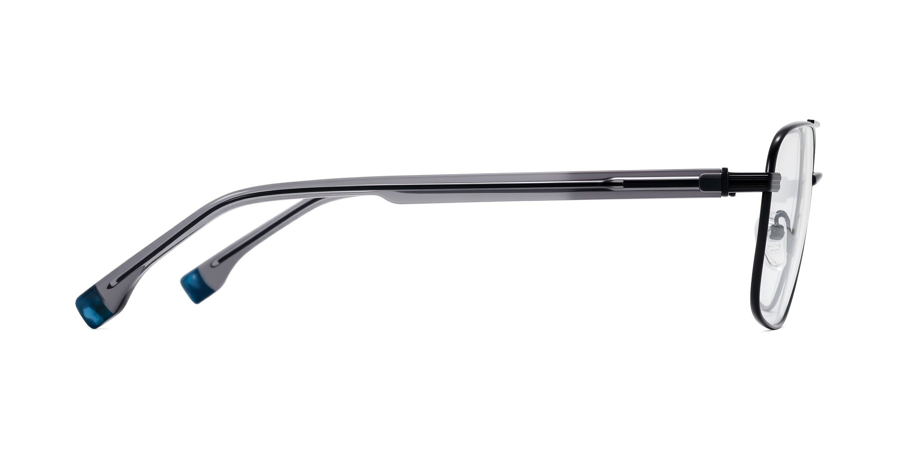 Side of Banten in Black with Clear Eyeglass Lenses