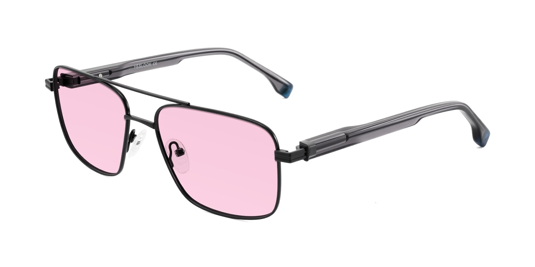 Angle of Banten in Black with Light Pink Tinted Lenses