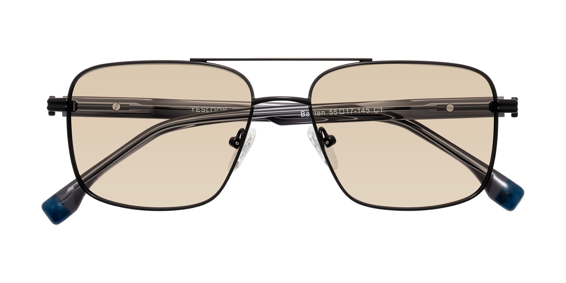 Folded Front of Banten in Black with Light Brown Tinted Lenses