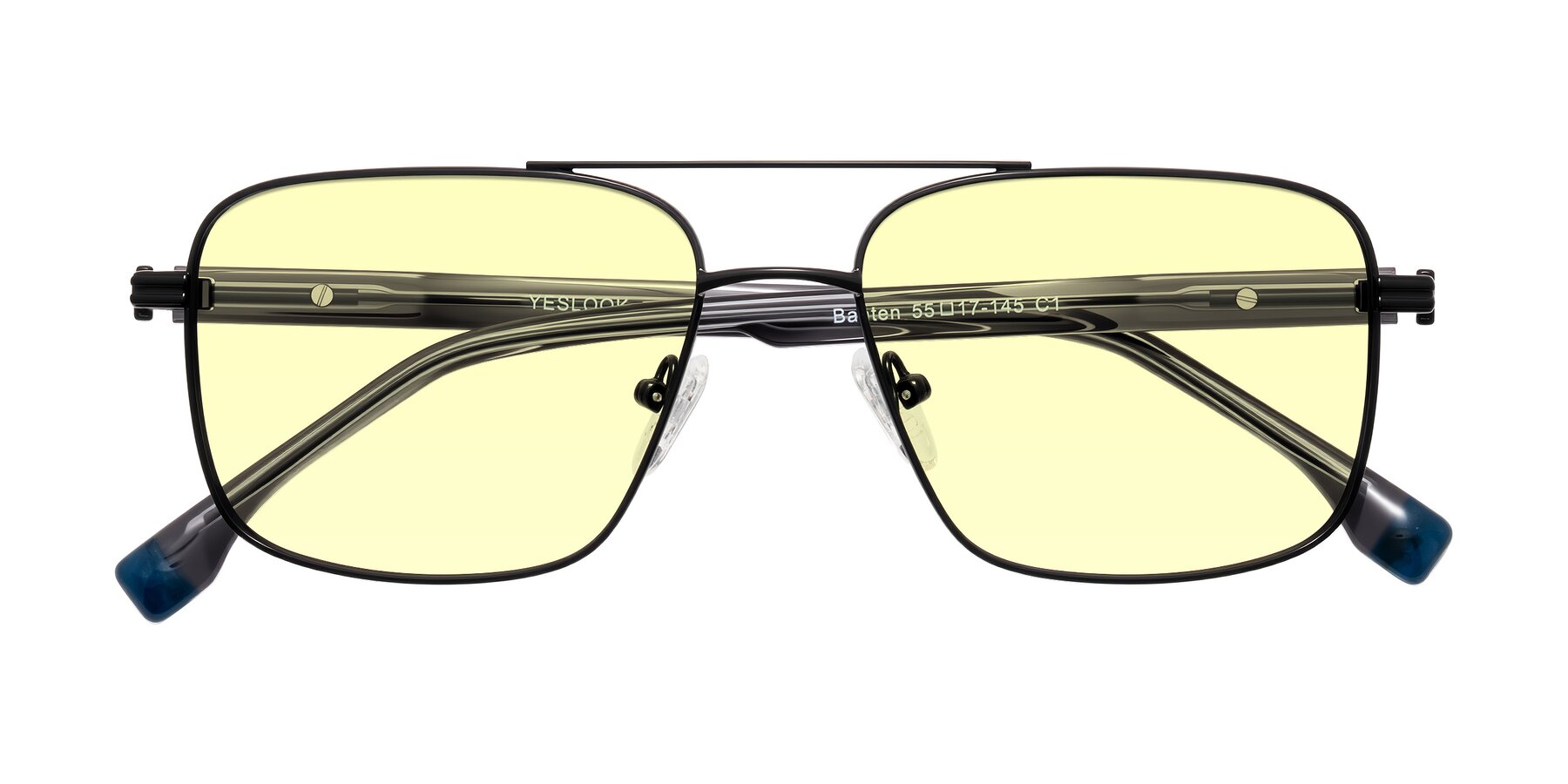 Folded Front of Banten in Black with Light Yellow Tinted Lenses