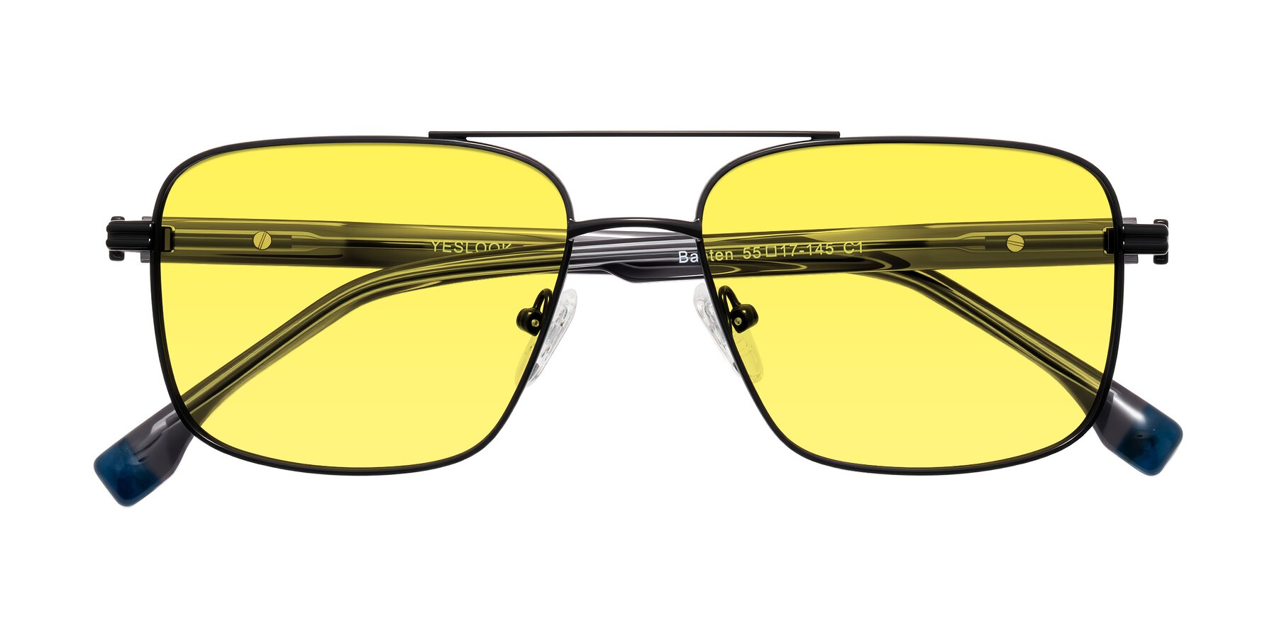 Folded Front of Banten in Black with Medium Yellow Tinted Lenses