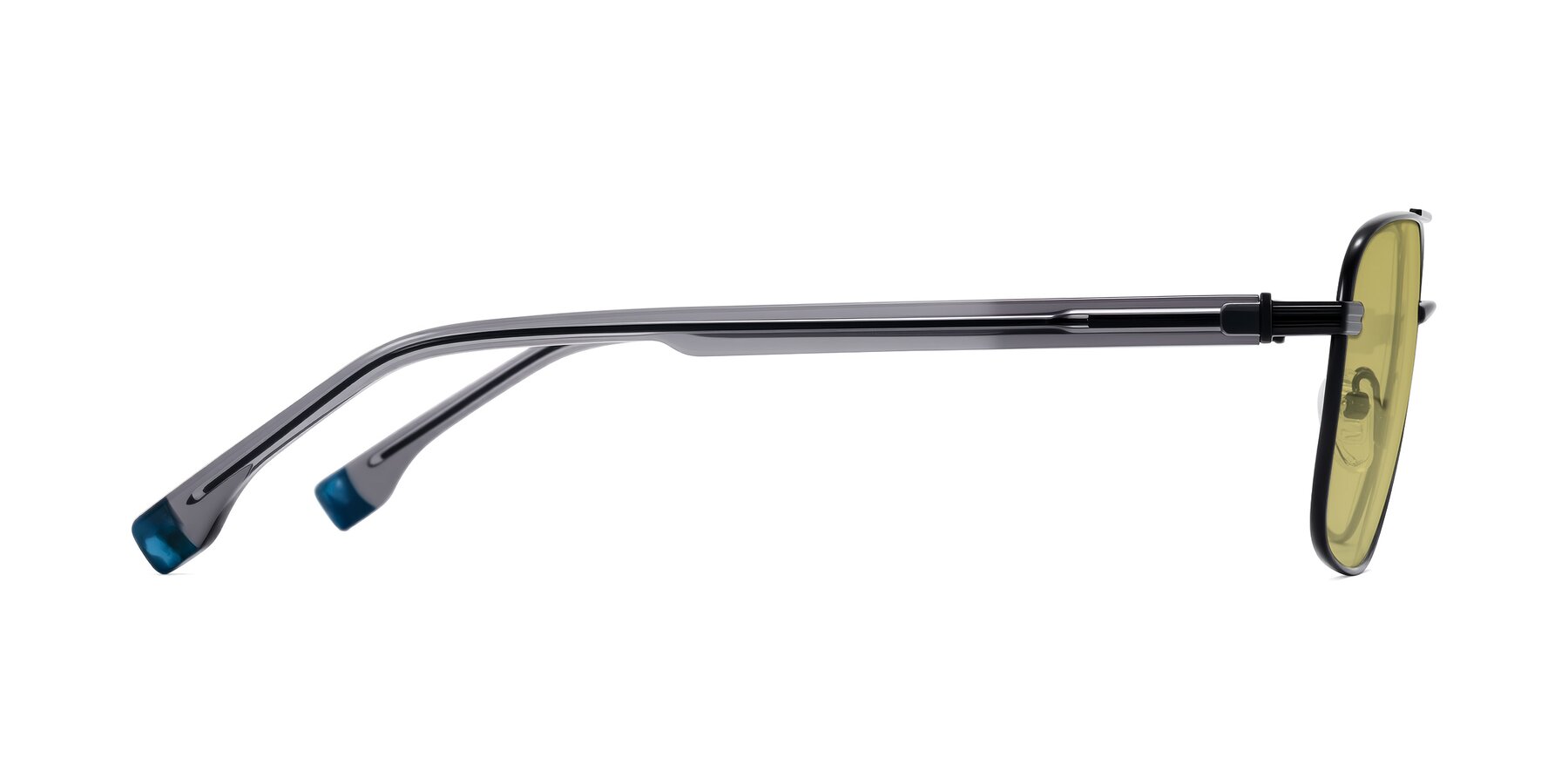 Side of Banten in Black with Medium Champagne Tinted Lenses