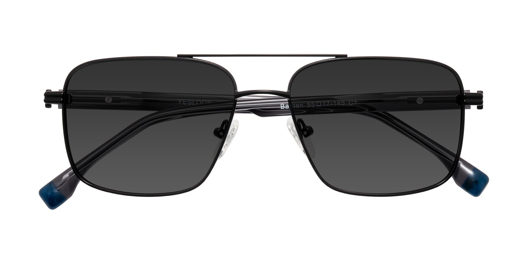 Folded Front of Banten in Black with Gray Tinted Lenses