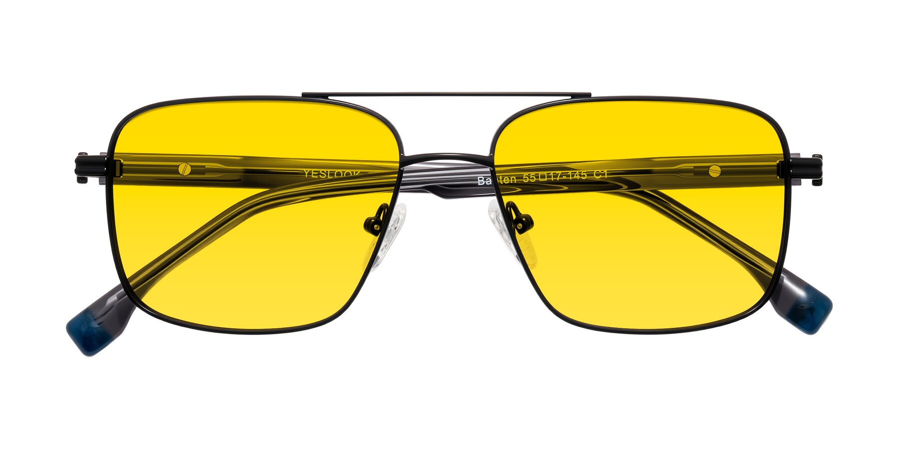 Folded Front of Banten in Black with Yellow Tinted Lenses