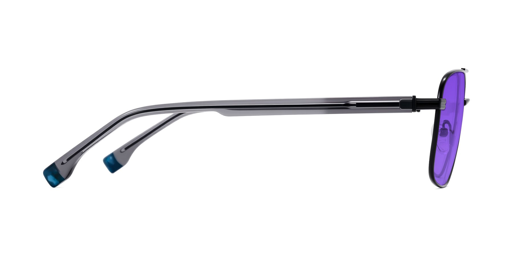 Side of Banten in Black with Purple Tinted Lenses