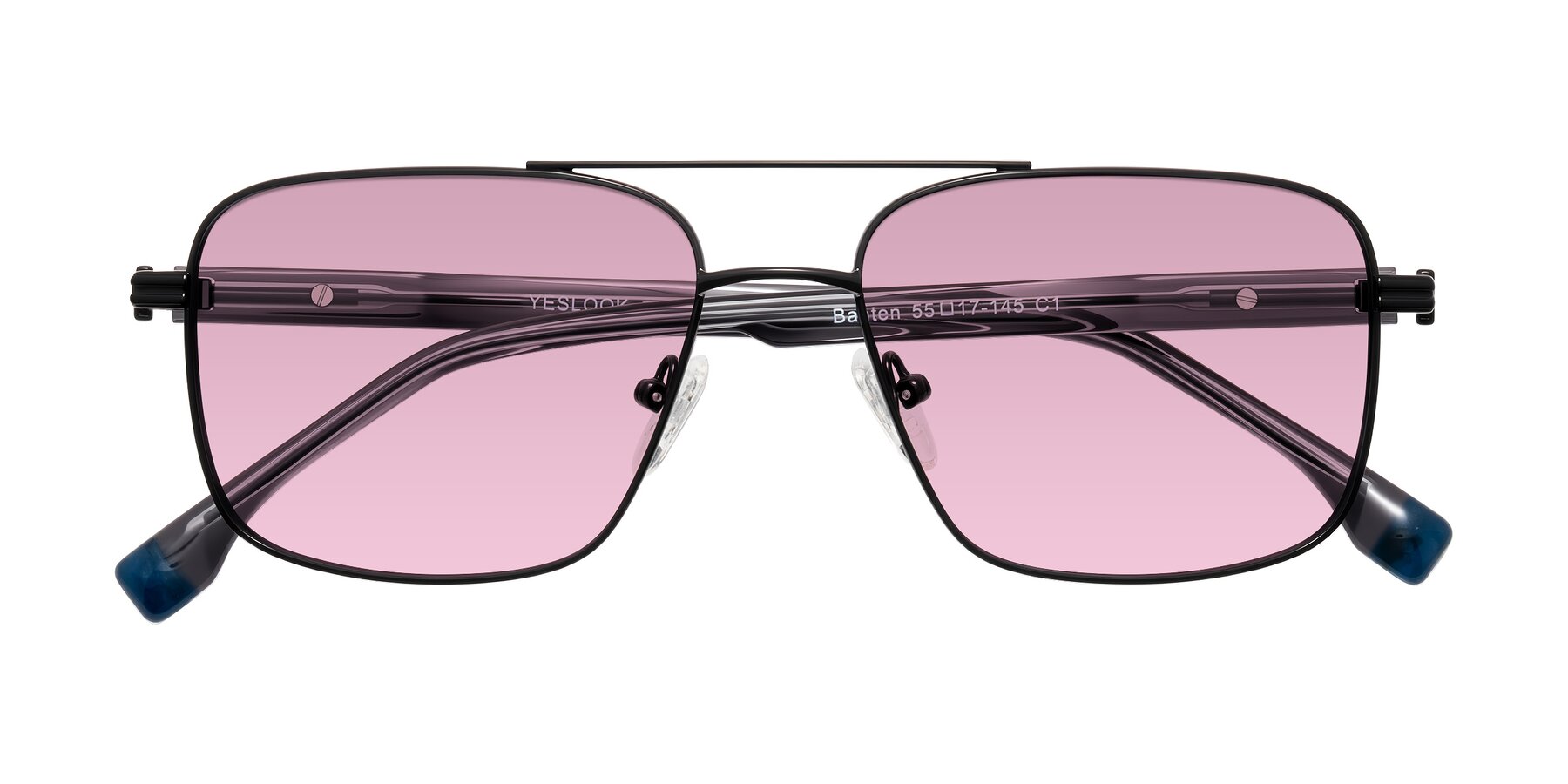 Folded Front of Banten in Black with Light Wine Tinted Lenses