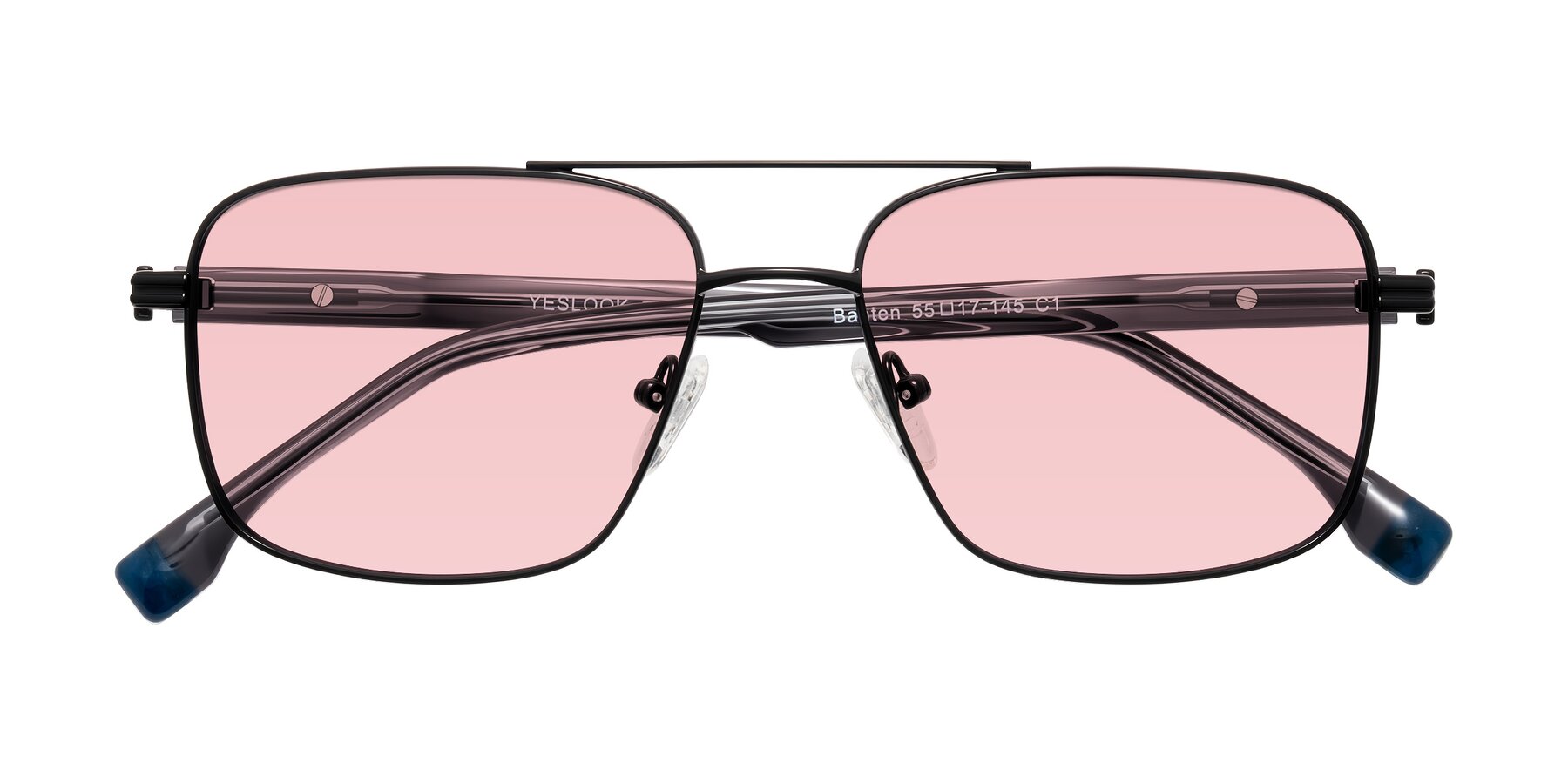 Folded Front of Banten in Black with Light Garnet Tinted Lenses