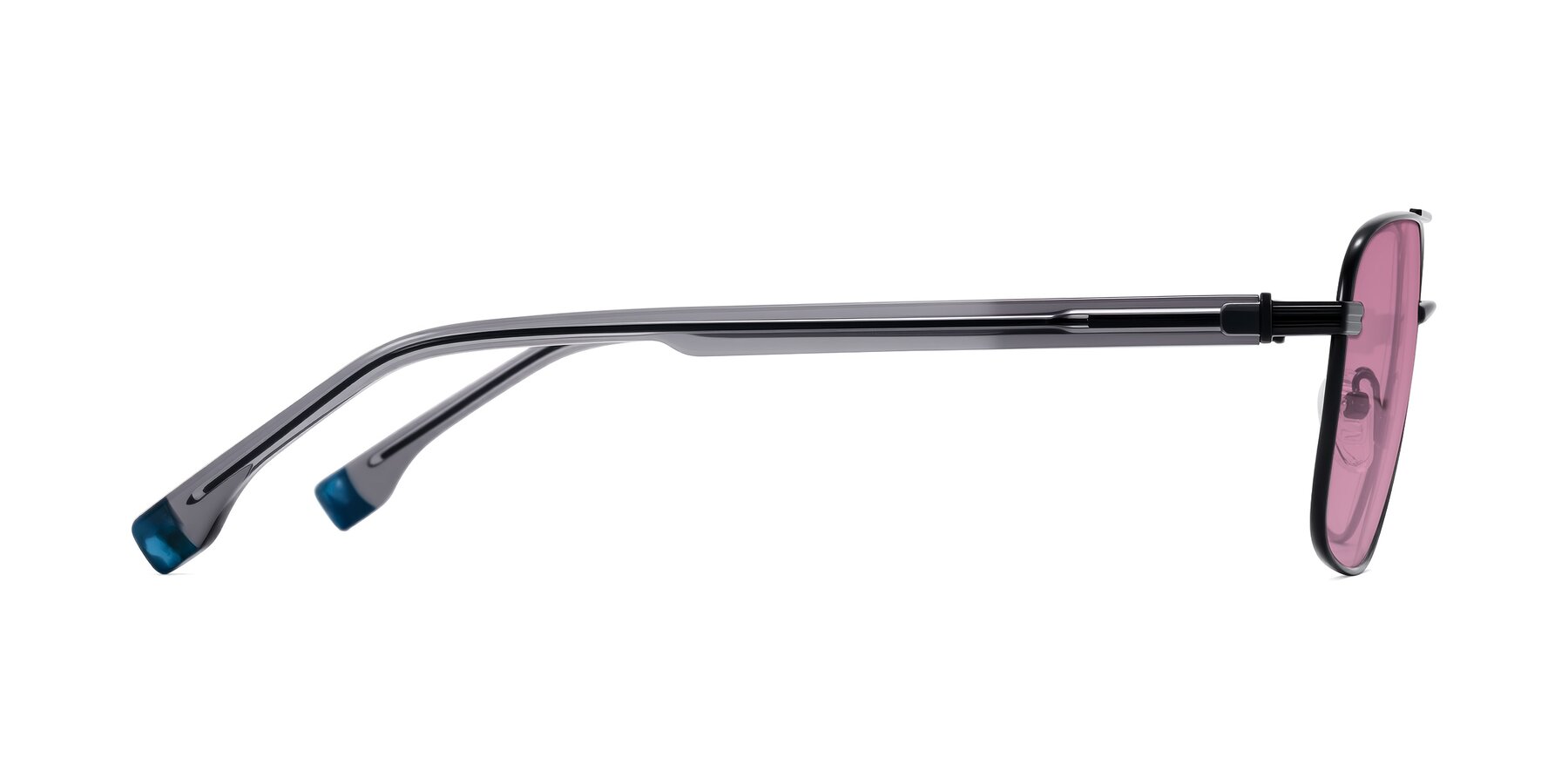 Side of Banten in Black with Medium Wine Tinted Lenses