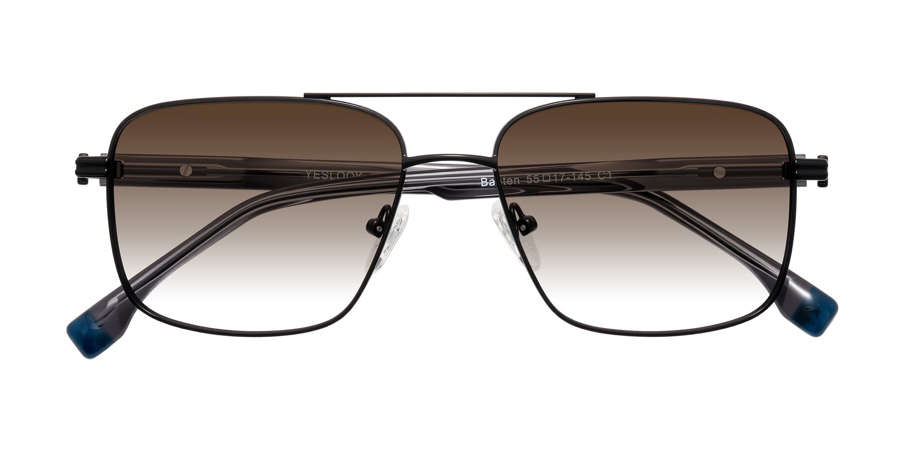 Folded Front of Banten in Black with Brown Gradient Lenses