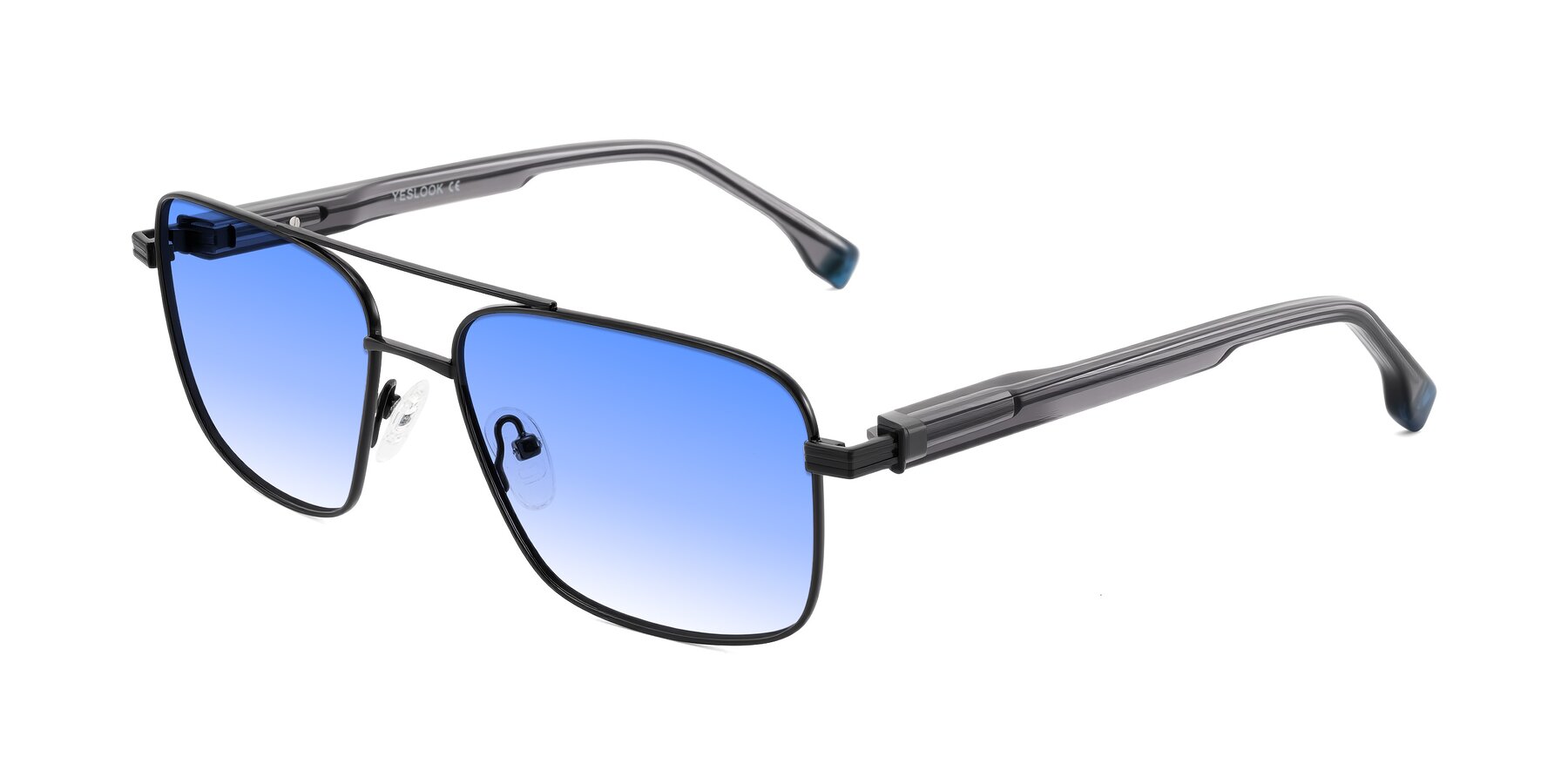 Angle of Banten in Black with Blue Gradient Lenses