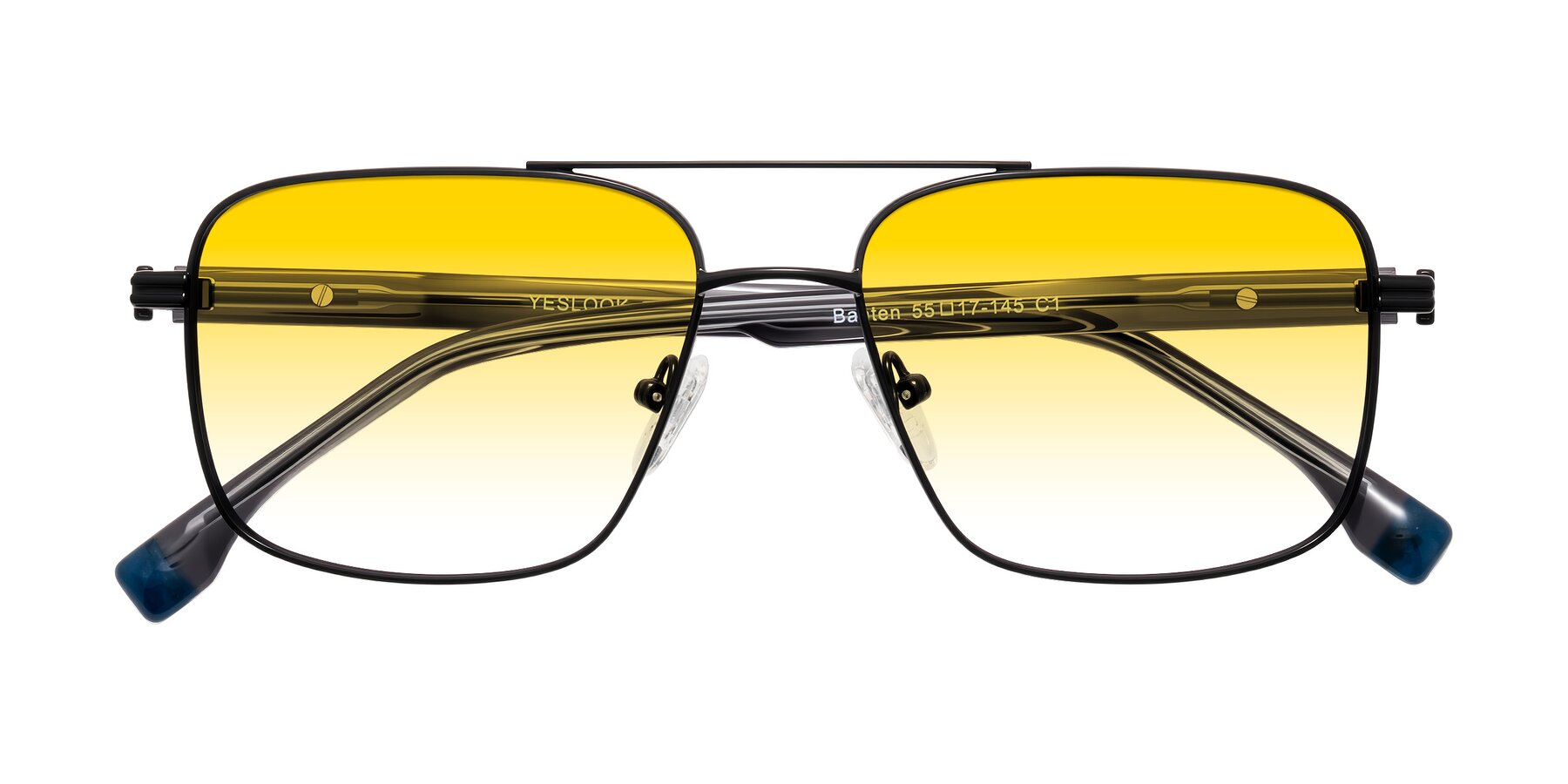Folded Front of Banten in Black with Yellow Gradient Lenses