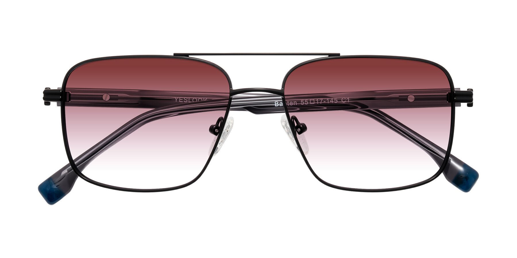 Folded Front of Banten in Black with Garnet Gradient Lenses