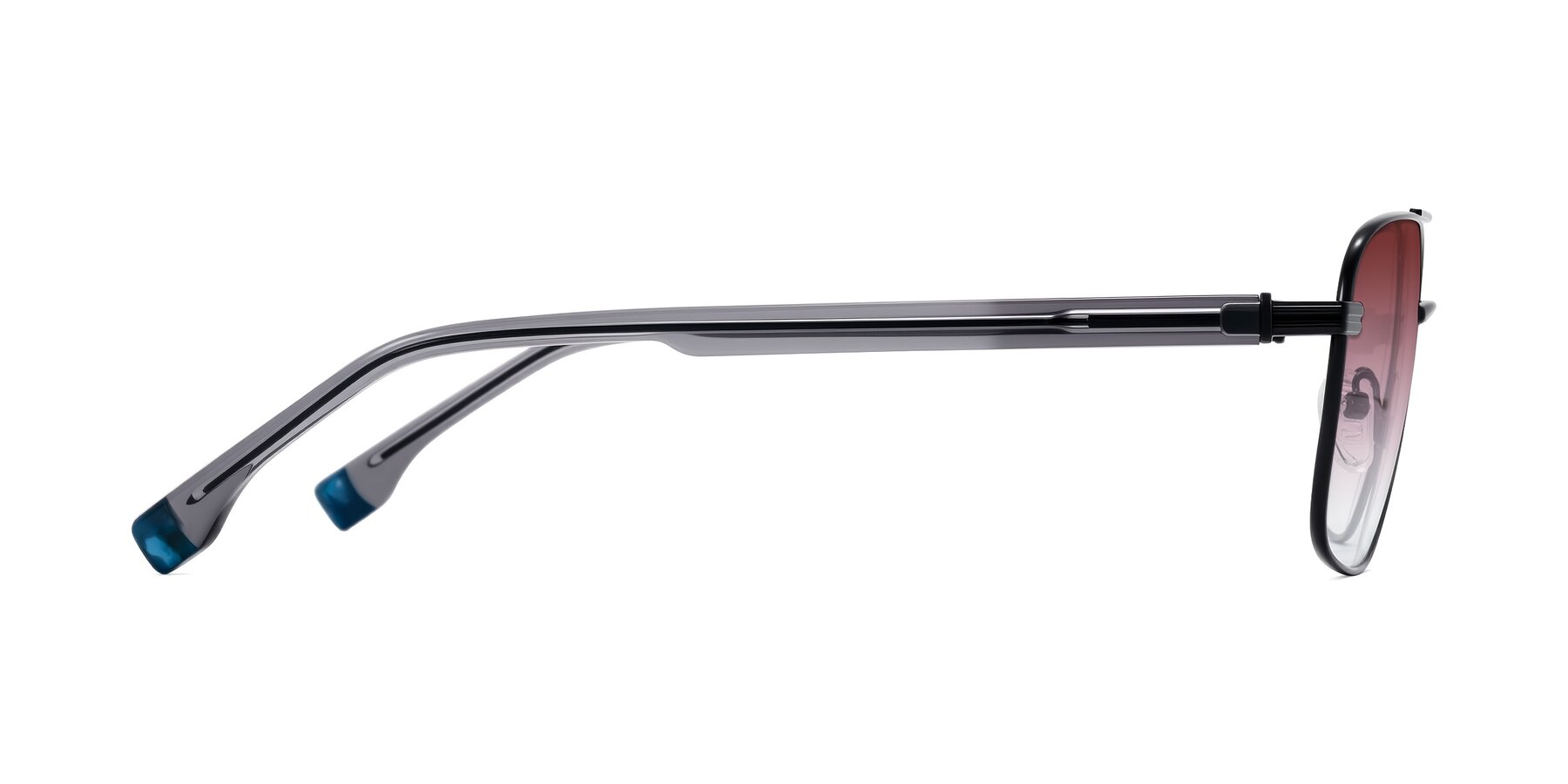 Side of Banten in Black with Garnet Gradient Lenses