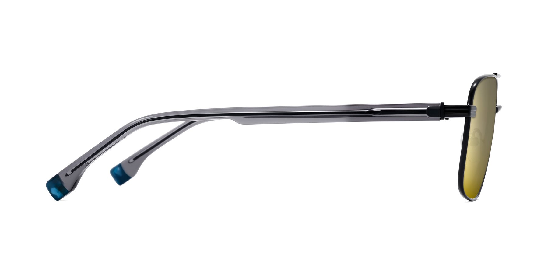 Side of Banten in Black with Gold Mirrored Lenses