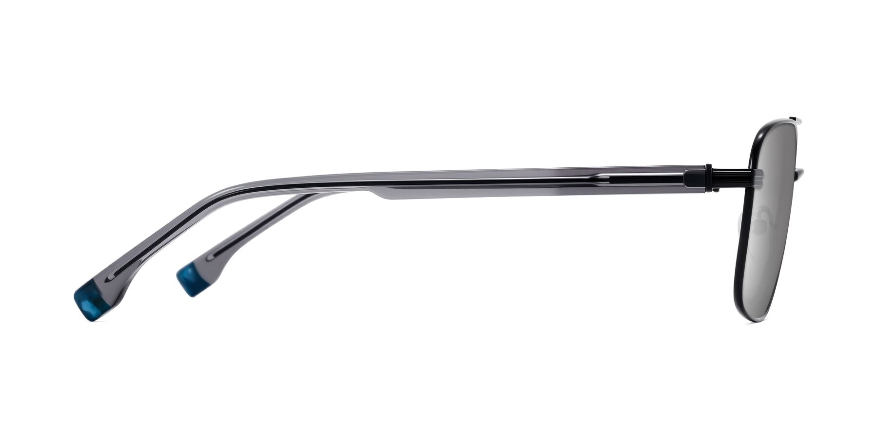 Side of Banten in Black with Silver Mirrored Lenses