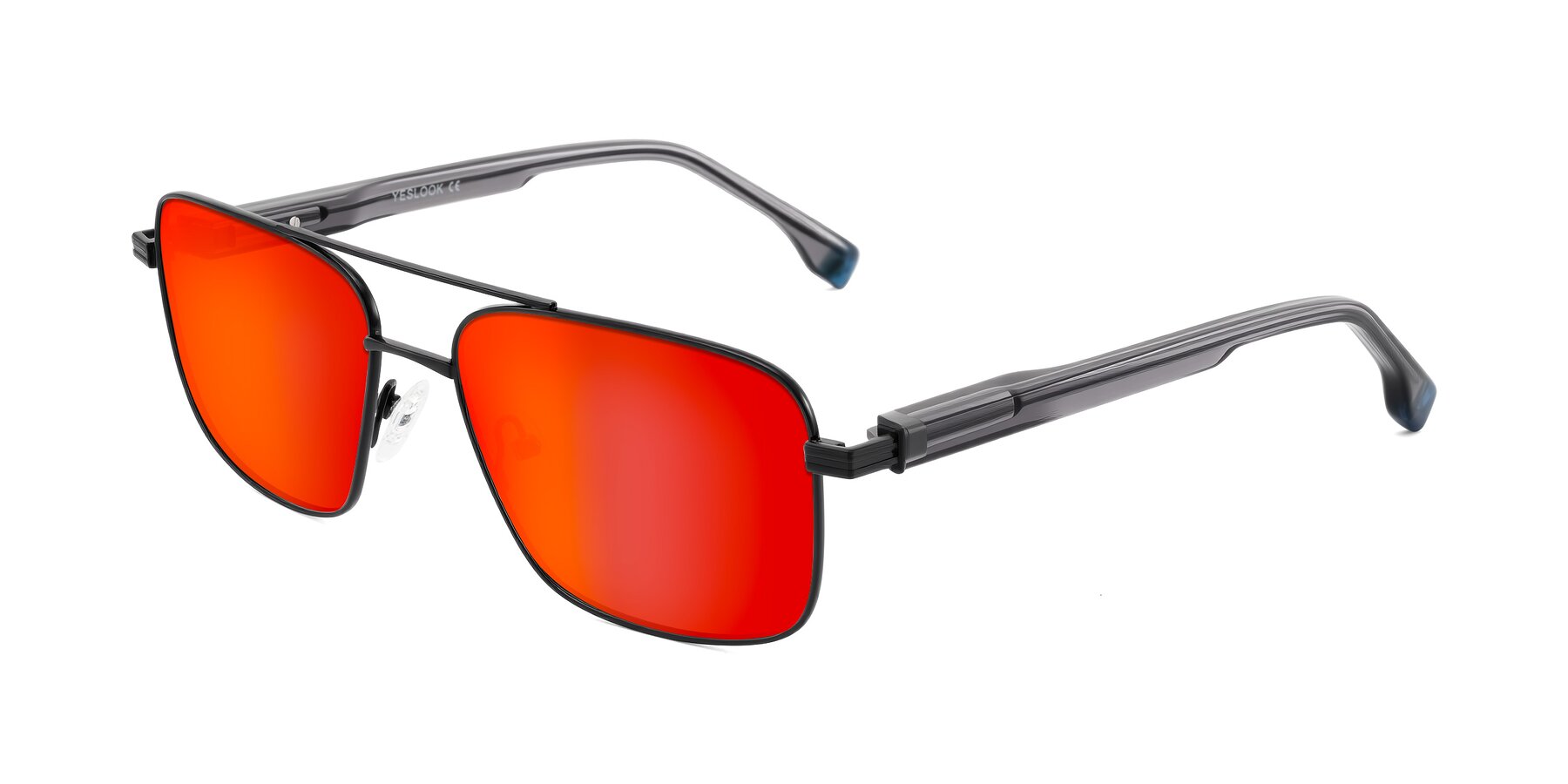 Angle of Banten in Black with Red Gold Mirrored Lenses