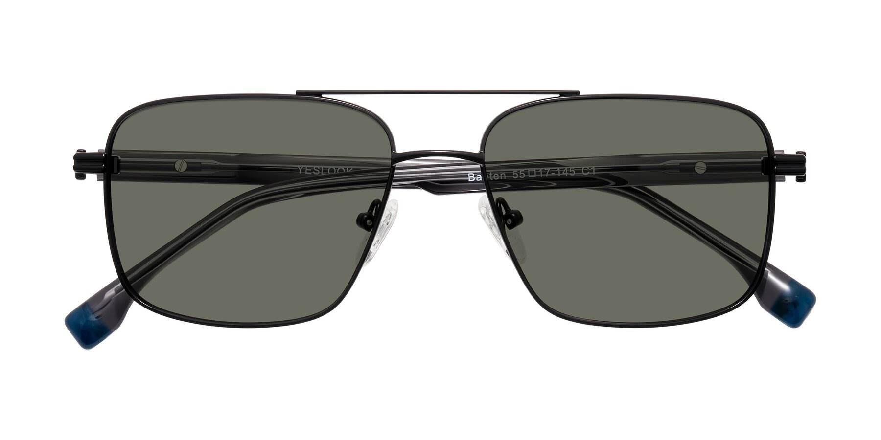 Folded Front of Banten in Black with Gray Polarized Lenses