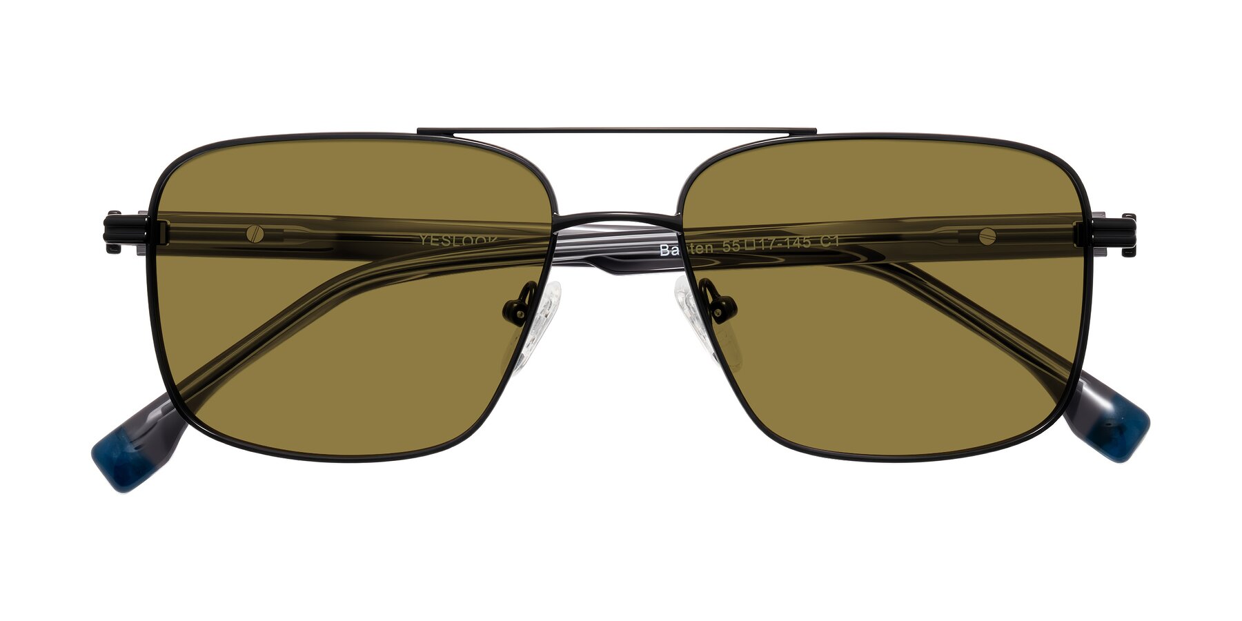 Folded Front of Banten in Black with Brown Polarized Lenses