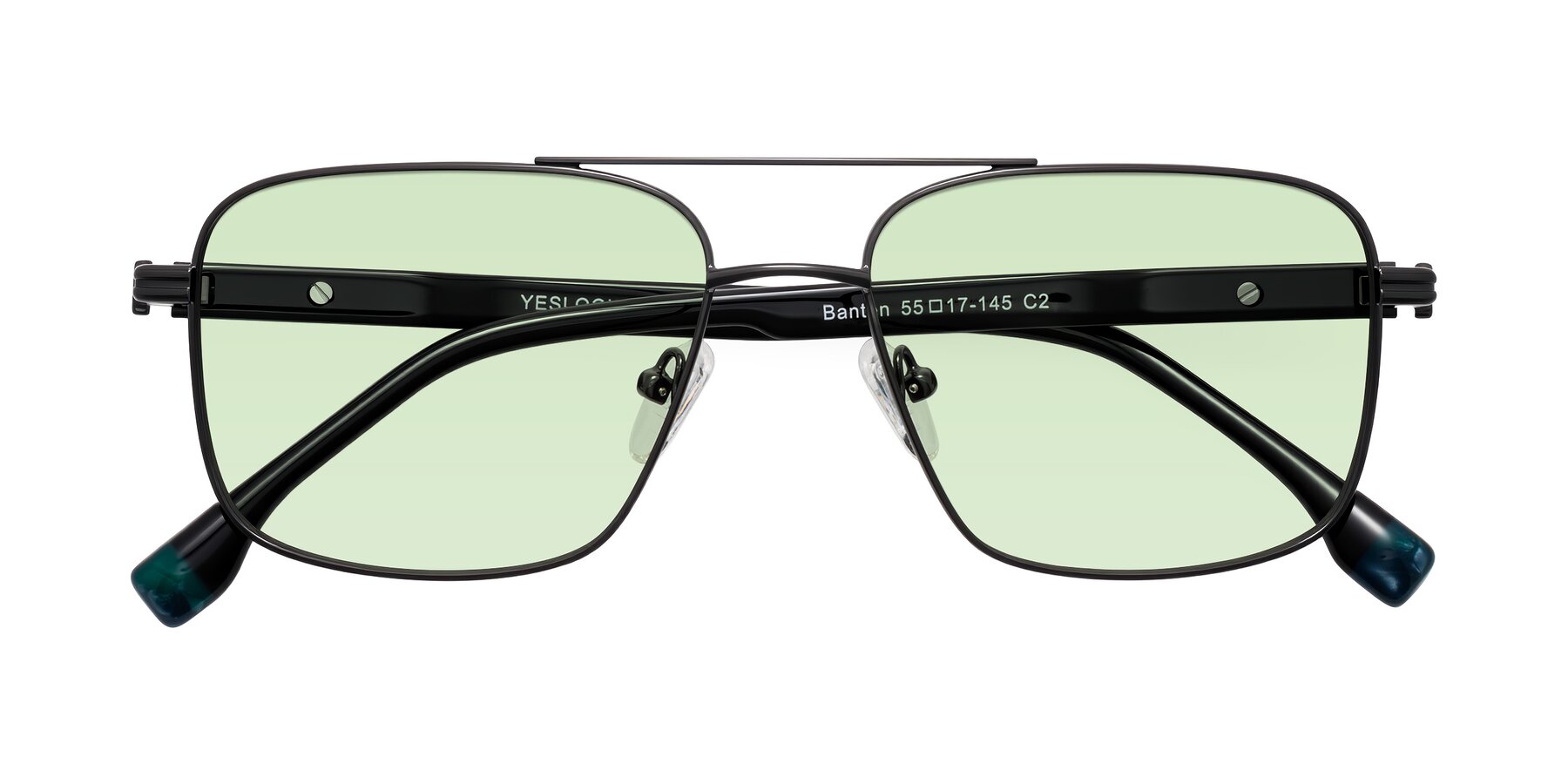 Folded Front of Banten in Gunmetal with Light Green Tinted Lenses