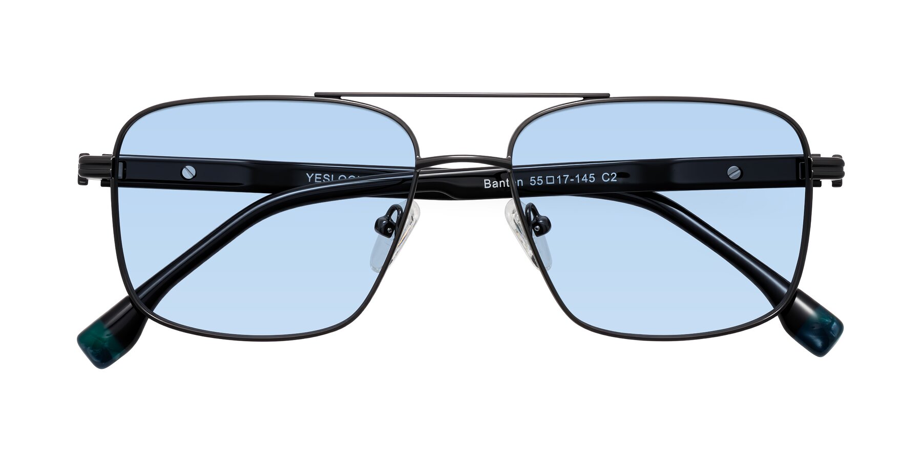 Folded Front of Banten in Gunmetal with Light Blue Tinted Lenses