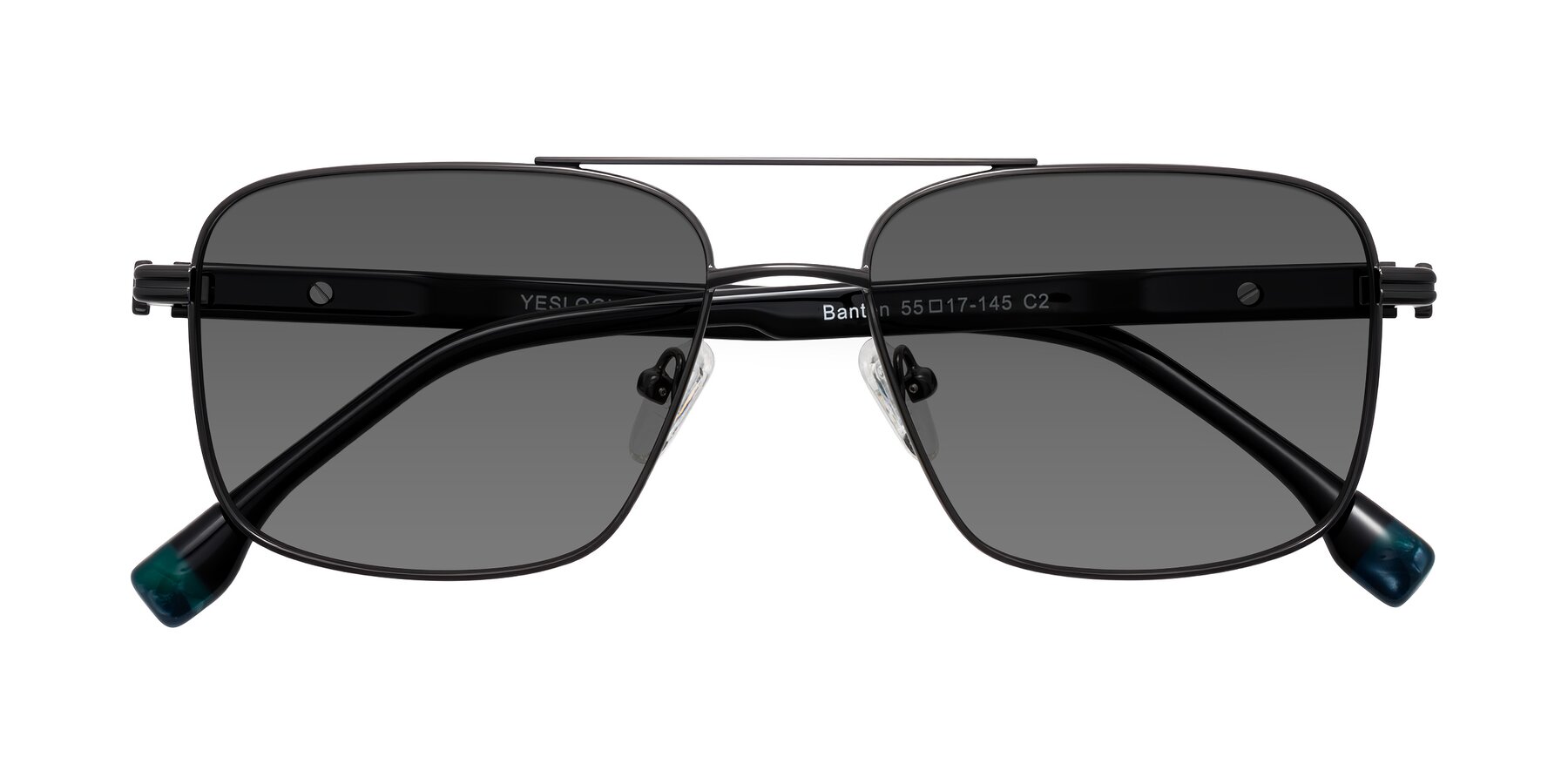 Folded Front of Banten in Gunmetal with Medium Gray Tinted Lenses