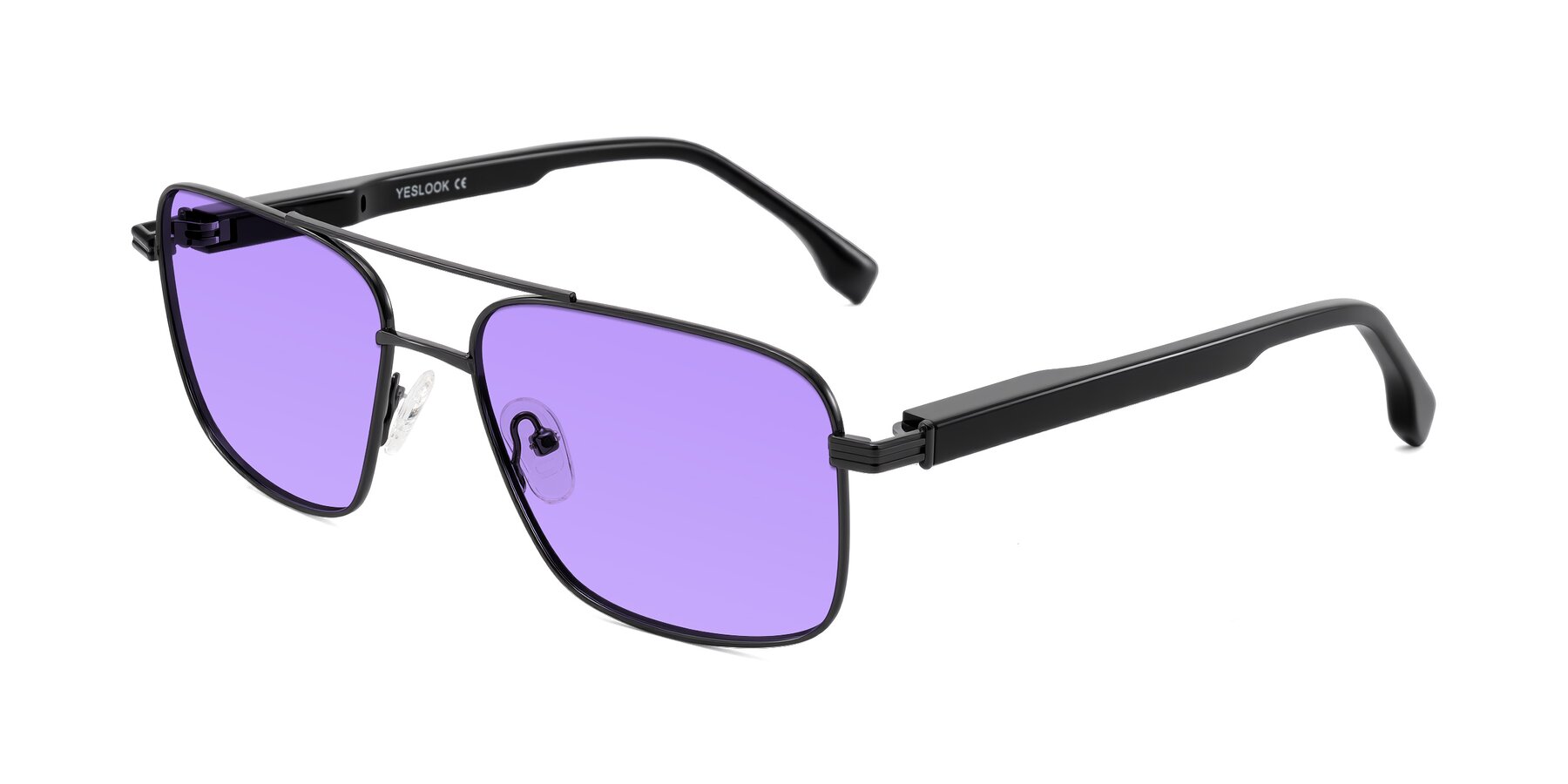 Angle of Banten in Gunmetal with Medium Purple Tinted Lenses