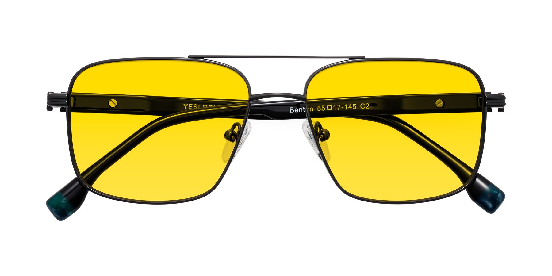 Folded Front of Banten in Gunmetal with Yellow Tinted Lenses