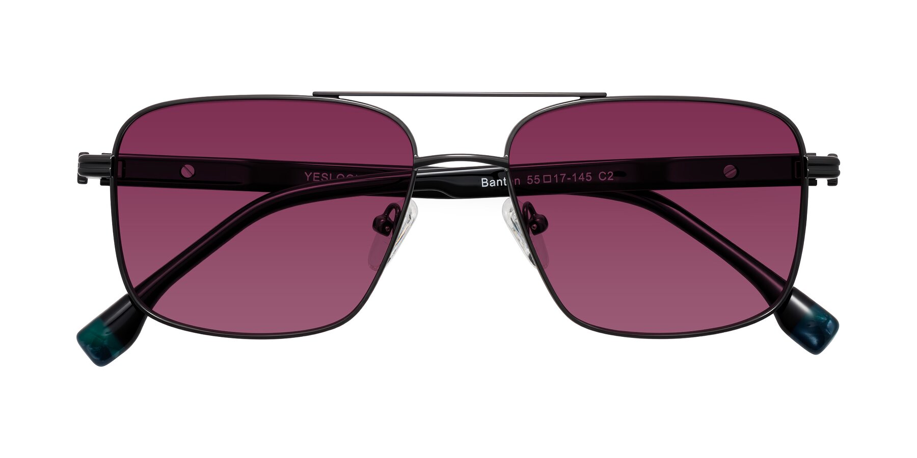 Folded Front of Banten in Gunmetal with Wine Tinted Lenses