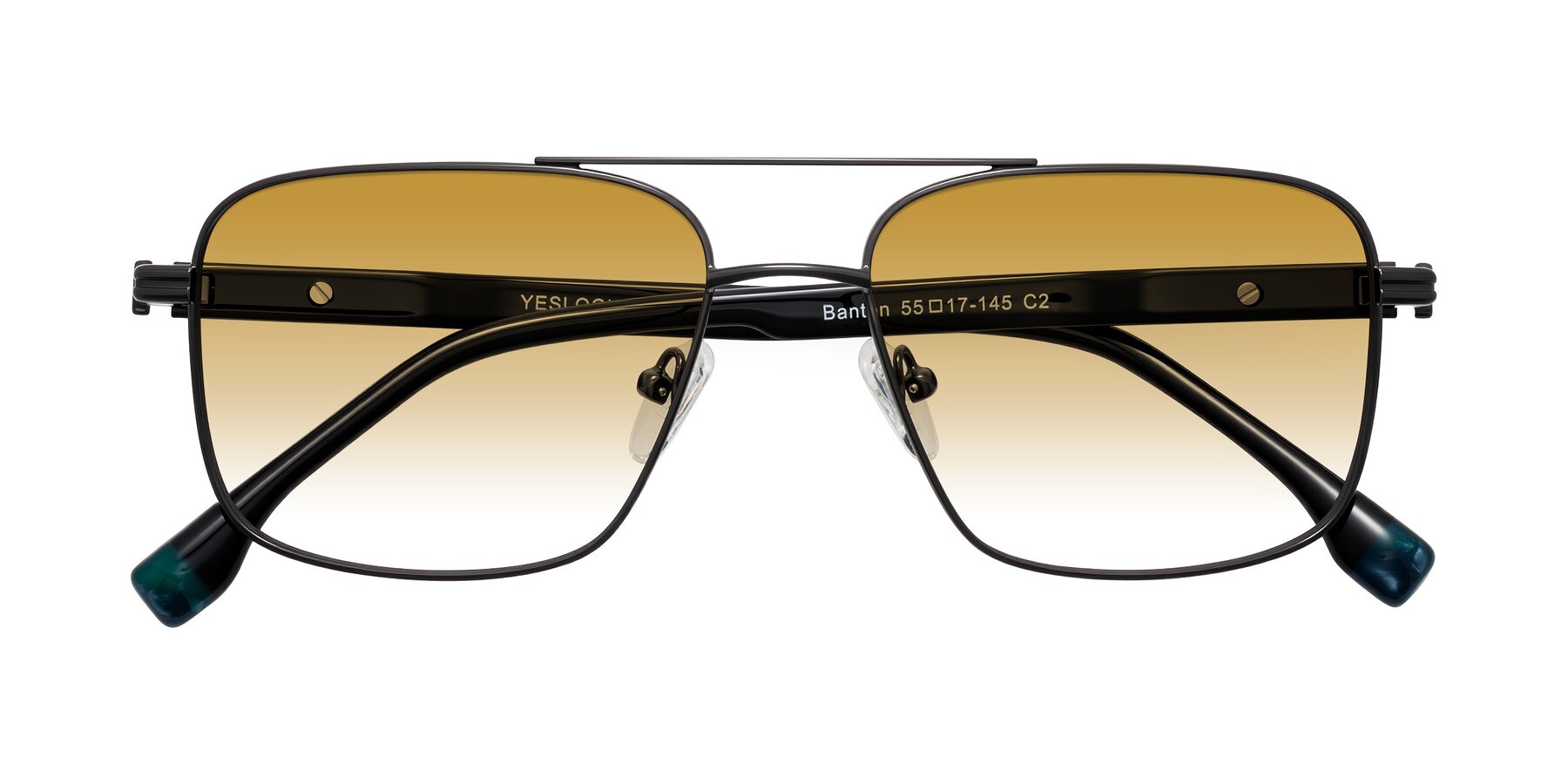 Folded Front of Banten in Gunmetal with Champagne Gradient Lenses