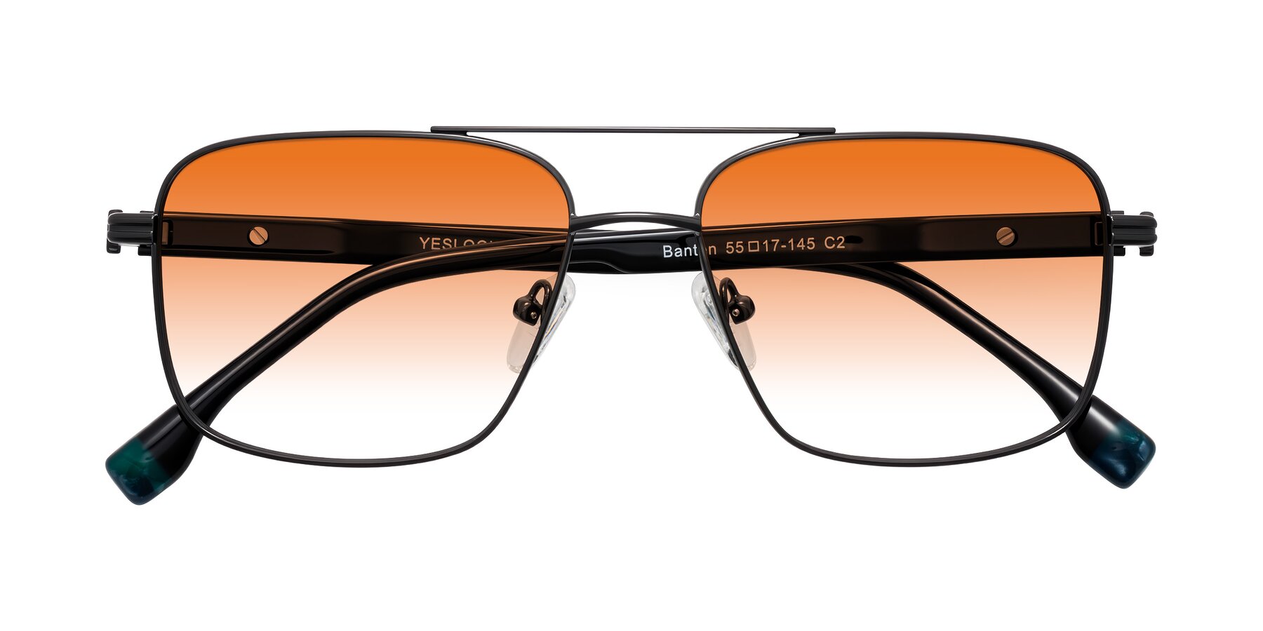 Folded Front of Banten in Gunmetal with Orange Gradient Lenses