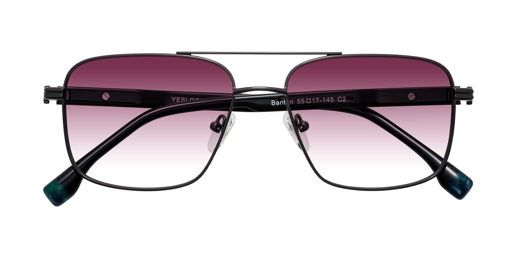 Folded Front of Banten in Gunmetal with Wine Gradient Lenses