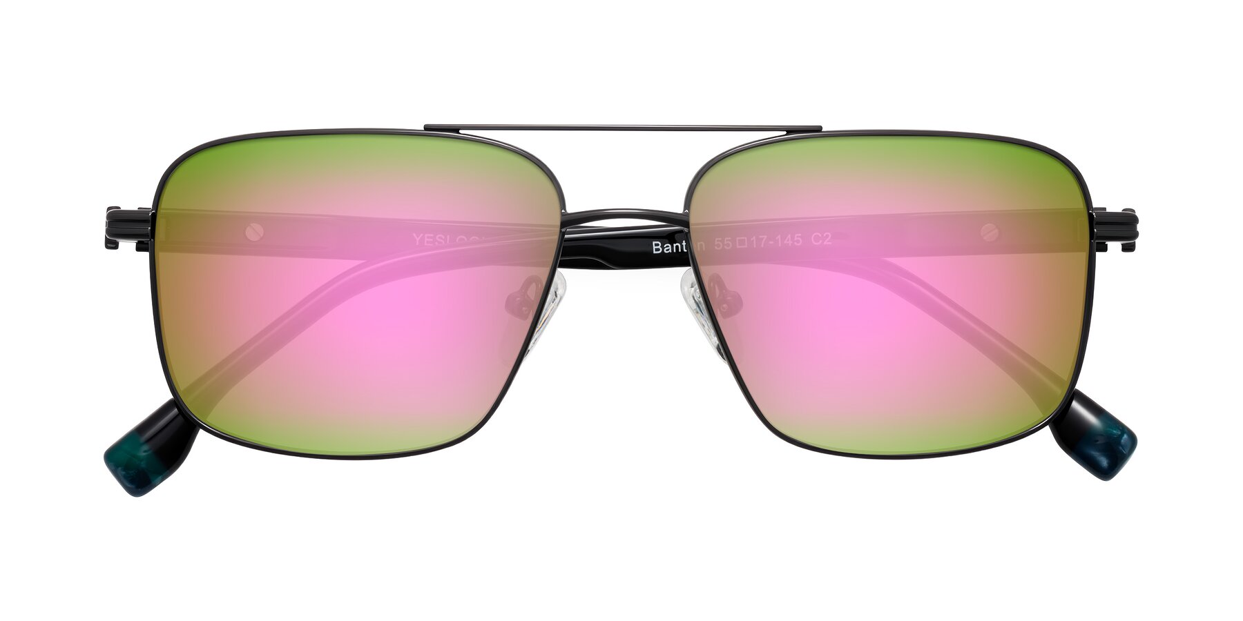 Folded Front of Banten in Gunmetal with Pink Mirrored Lenses