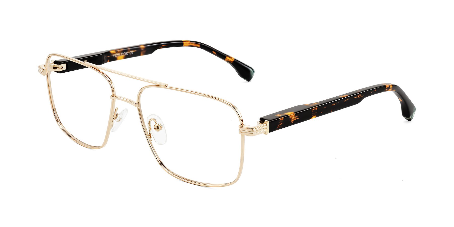 Angle of Banten in Gold with Clear Reading Eyeglass Lenses