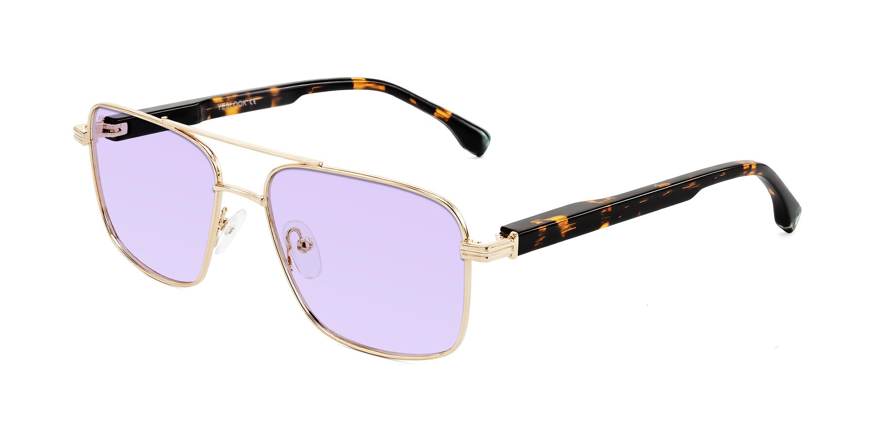 Angle of Banten in Gold with Light Purple Tinted Lenses
