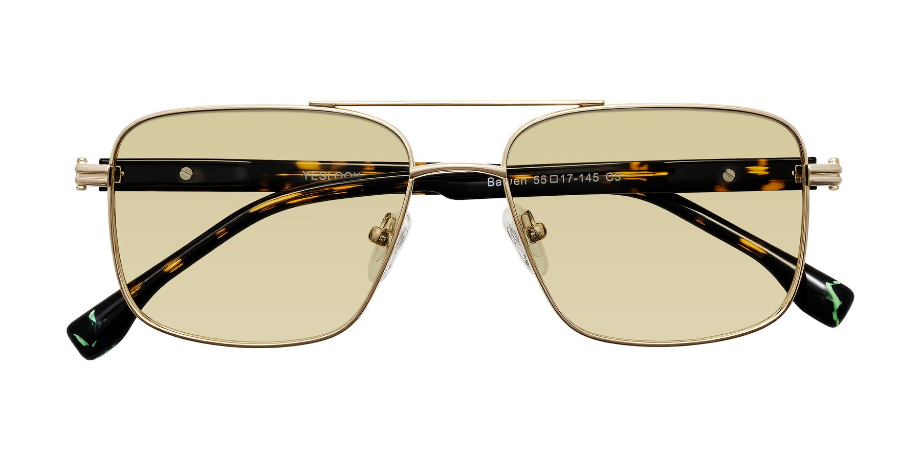 Folded Front of Banten in Gold with Light Champagne Tinted Lenses
