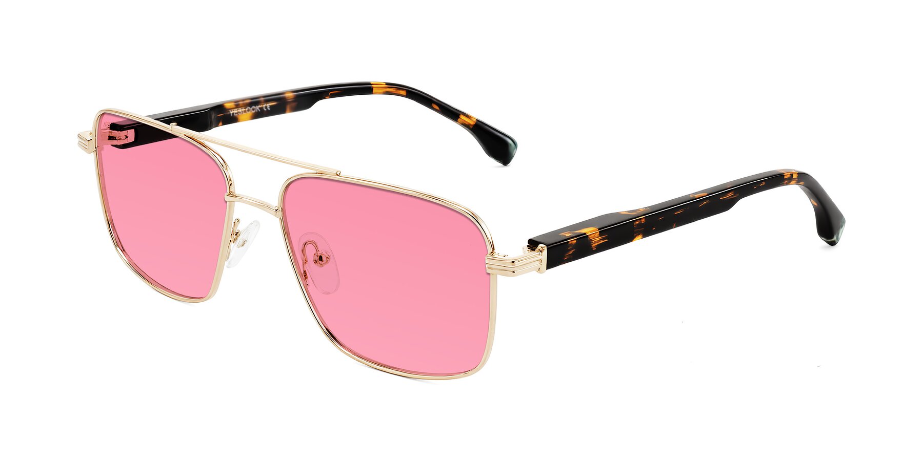 Angle of Banten in Gold with Pink Tinted Lenses
