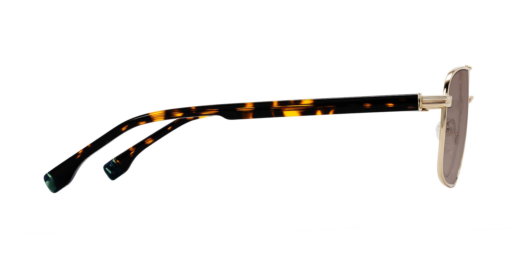 Side of Banten in Gold with Medium Brown Tinted Lenses