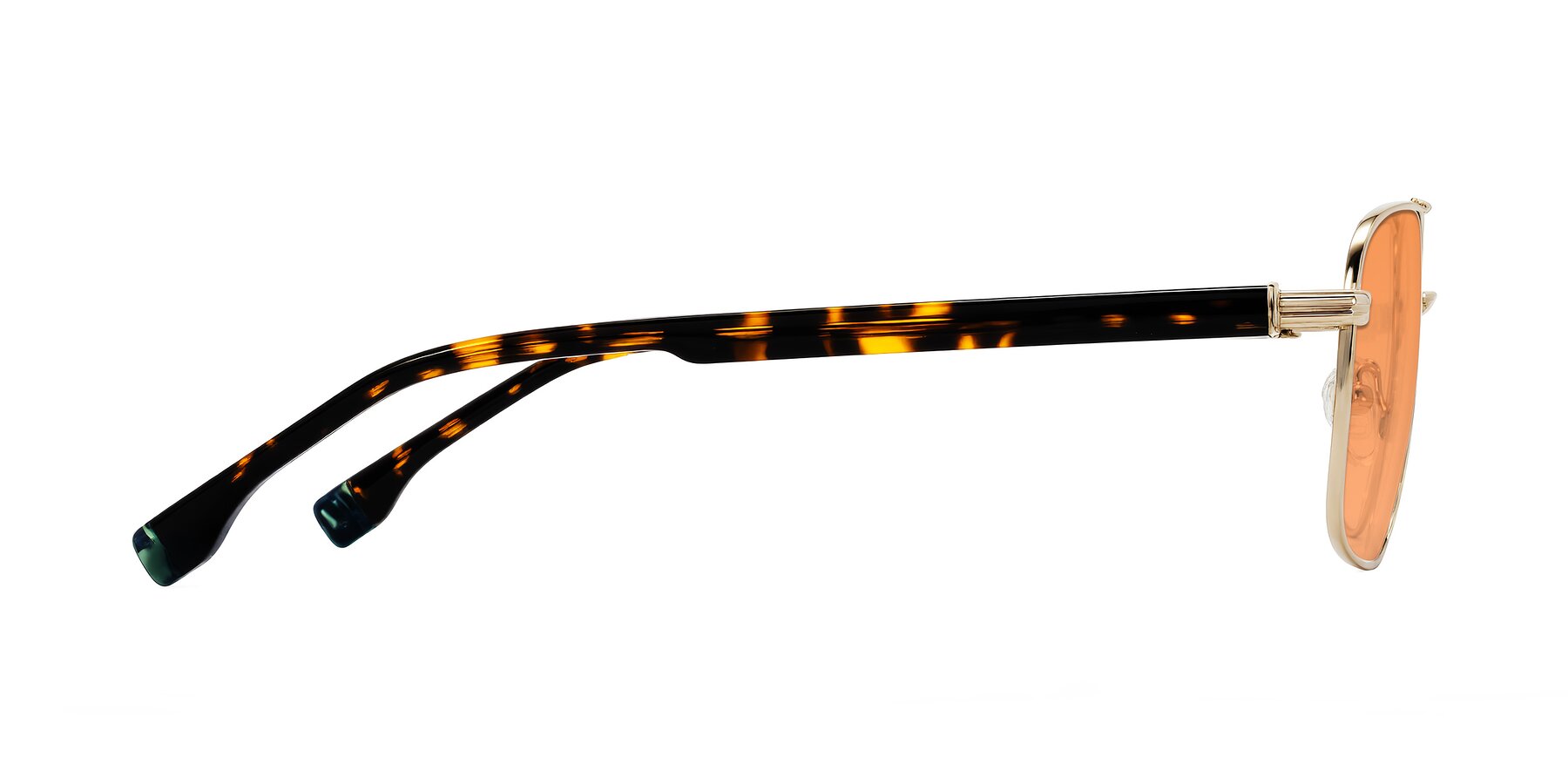 Side of Banten in Gold with Medium Orange Tinted Lenses