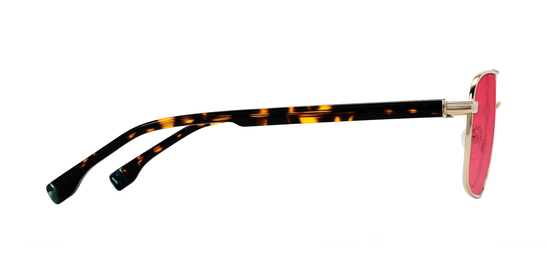 Side of Banten in Gold with Red Tinted Lenses