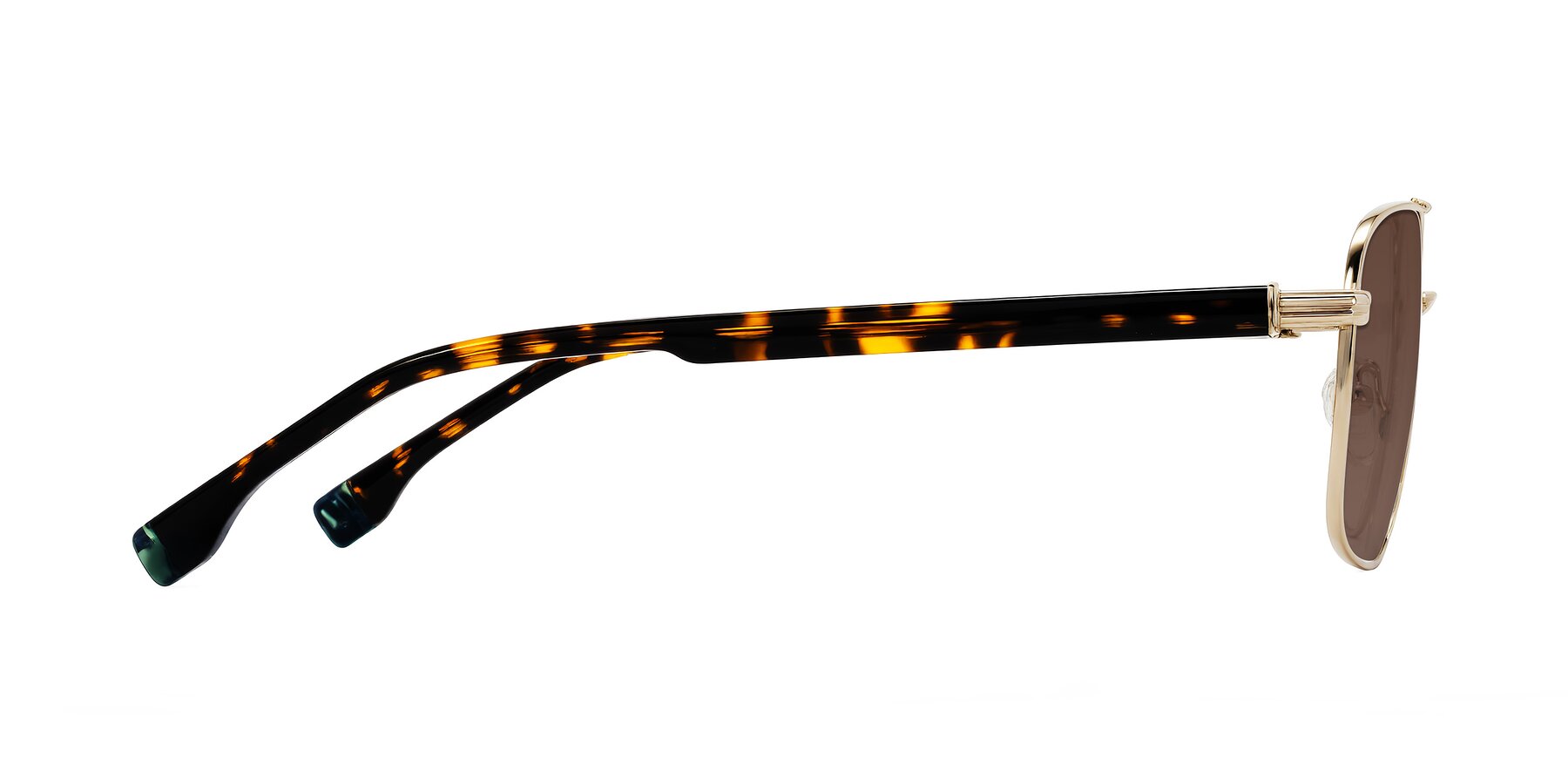 Side of Banten in Gold with Brown Tinted Lenses