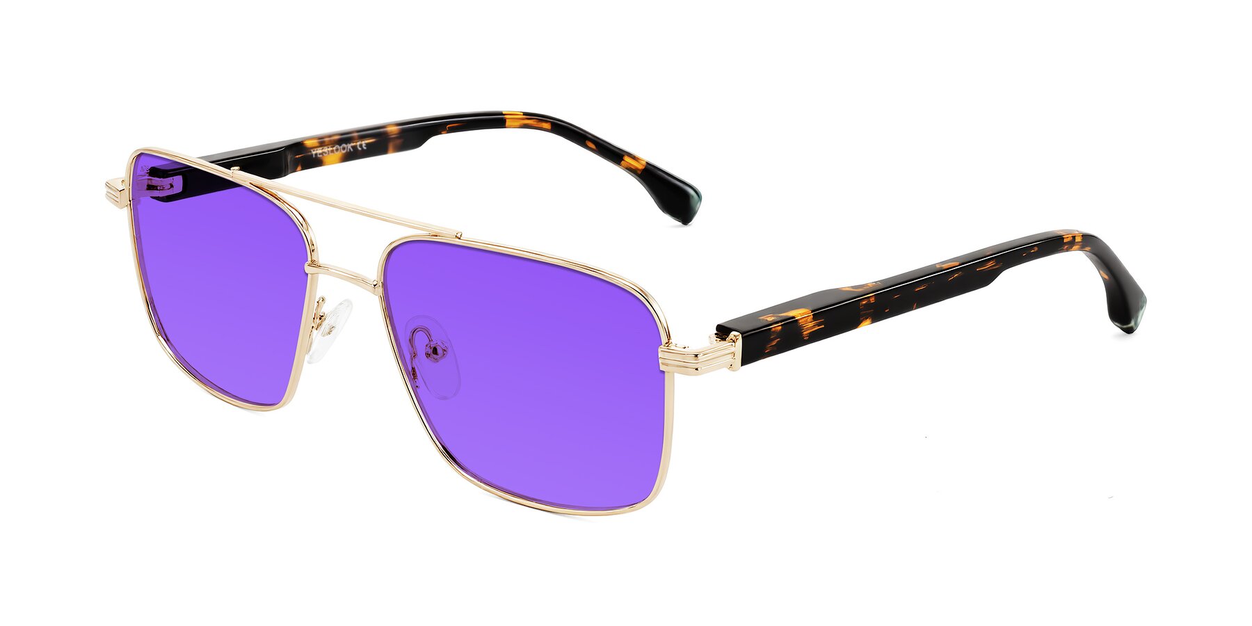 Angle of Banten in Gold with Purple Tinted Lenses