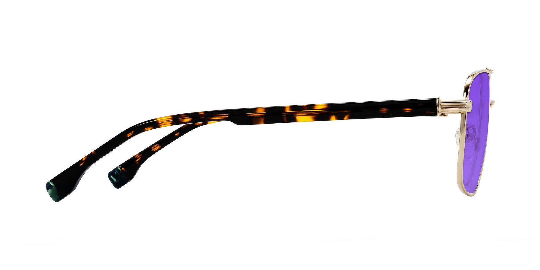Side of Banten in Gold with Purple Tinted Lenses