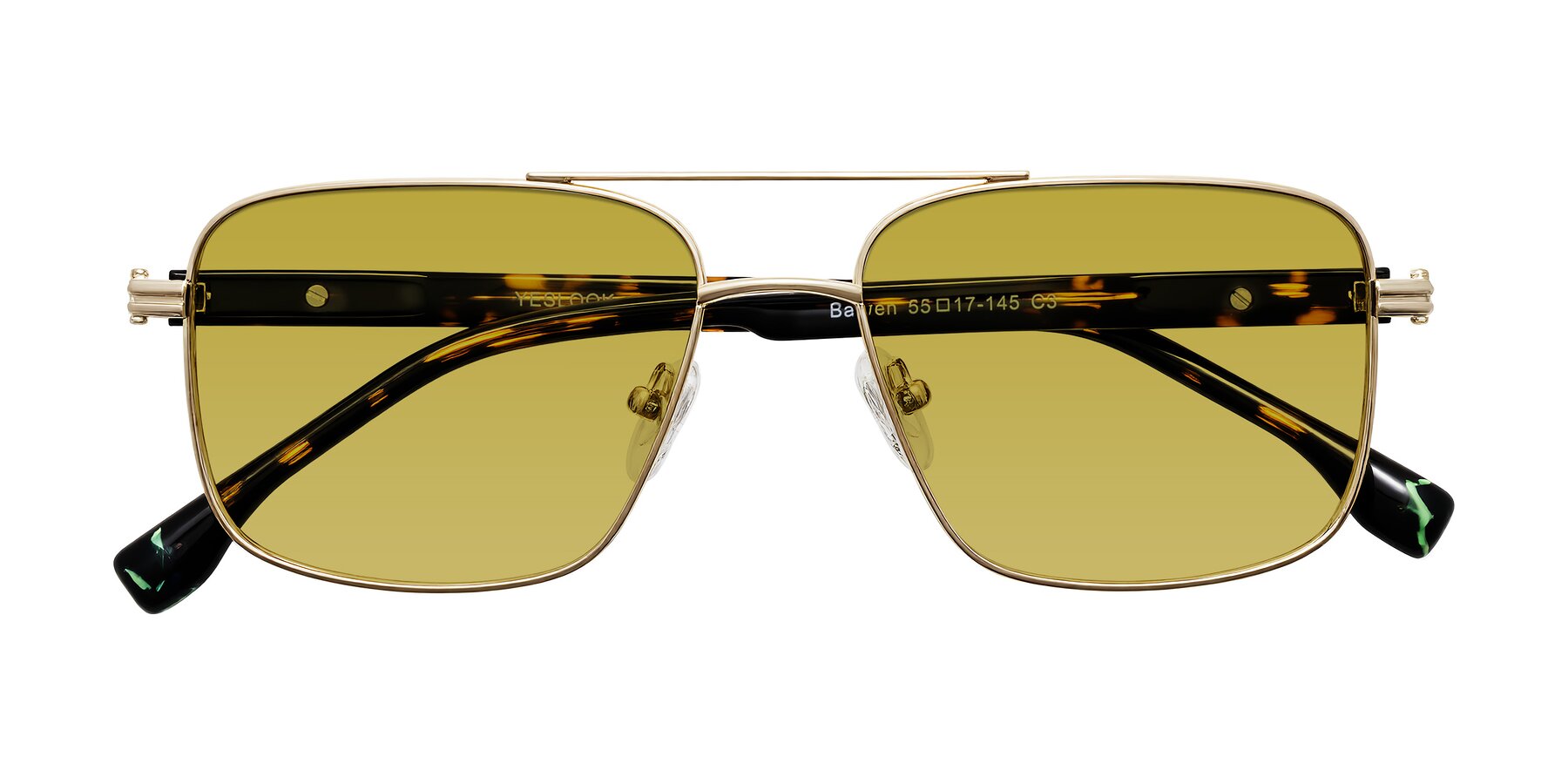 Folded Front of Banten in Gold with Champagne Tinted Lenses