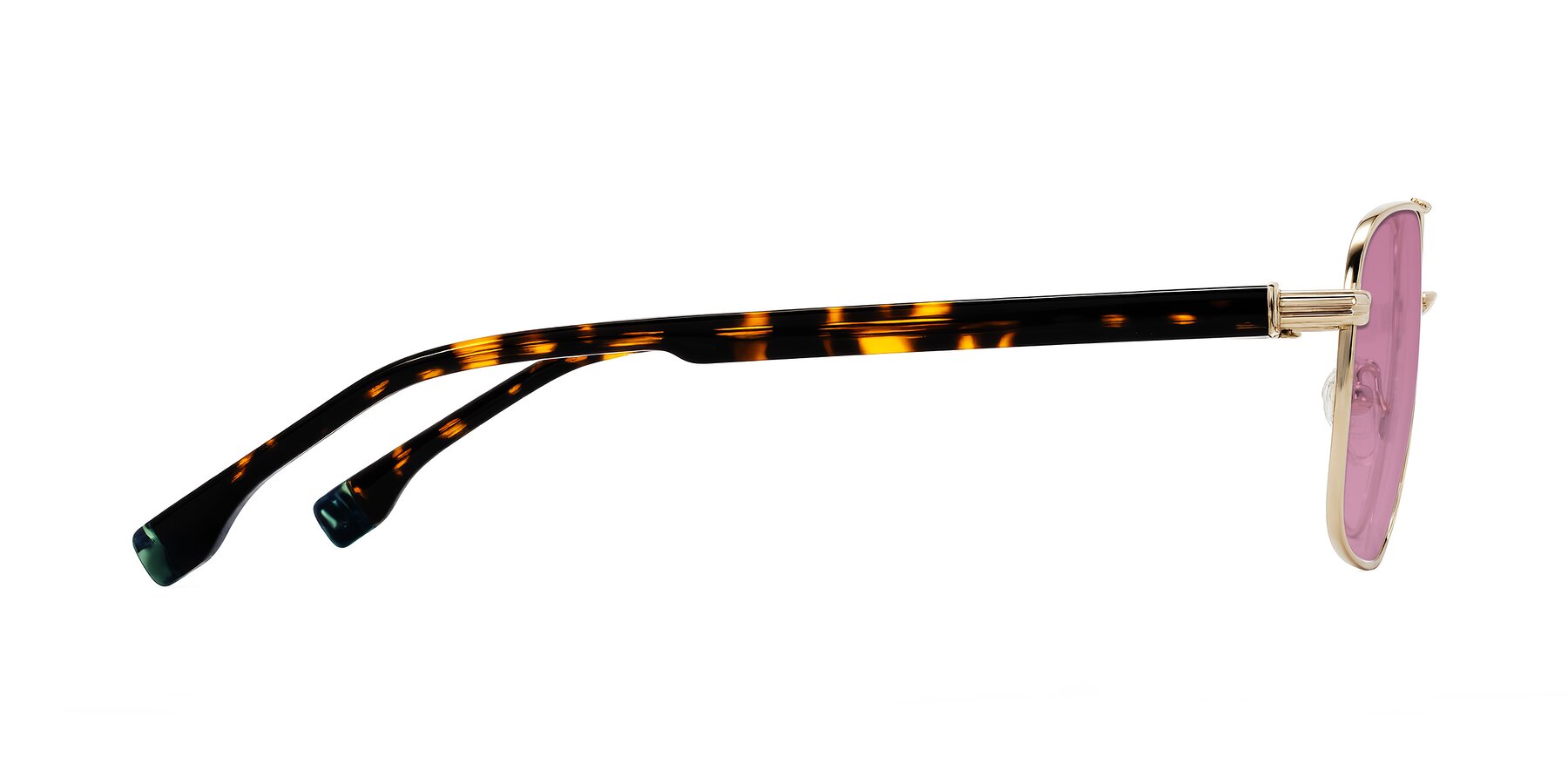 Side of Banten in Gold with Medium Wine Tinted Lenses