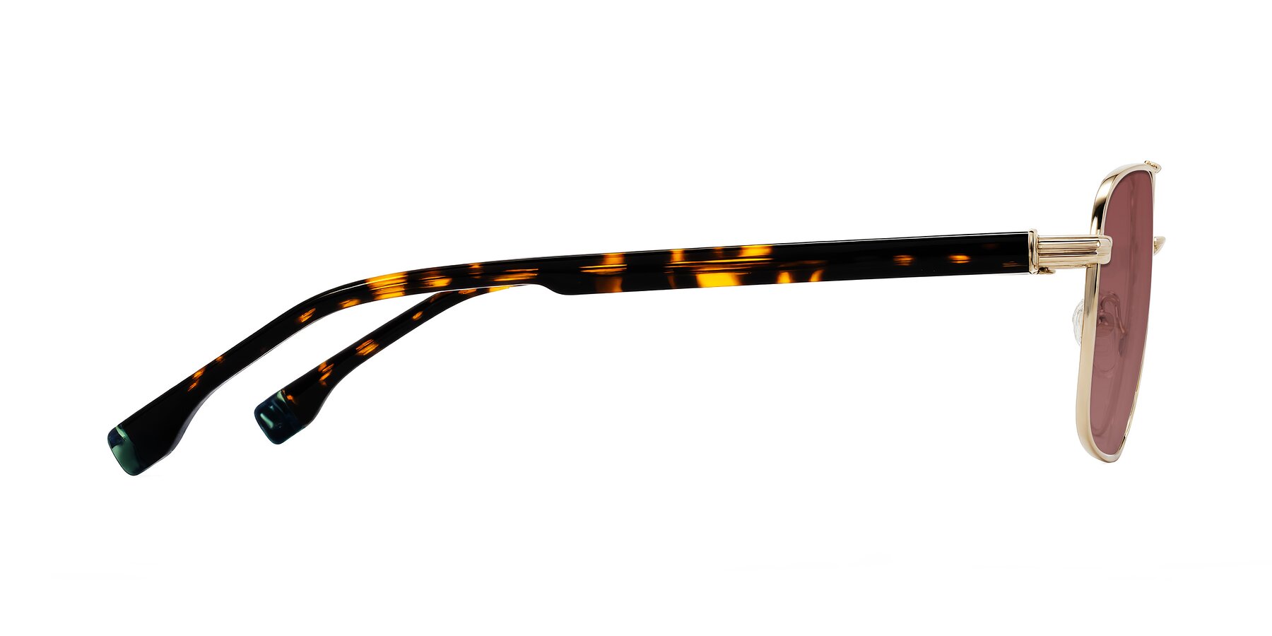 Side of Banten in Gold with Garnet Tinted Lenses