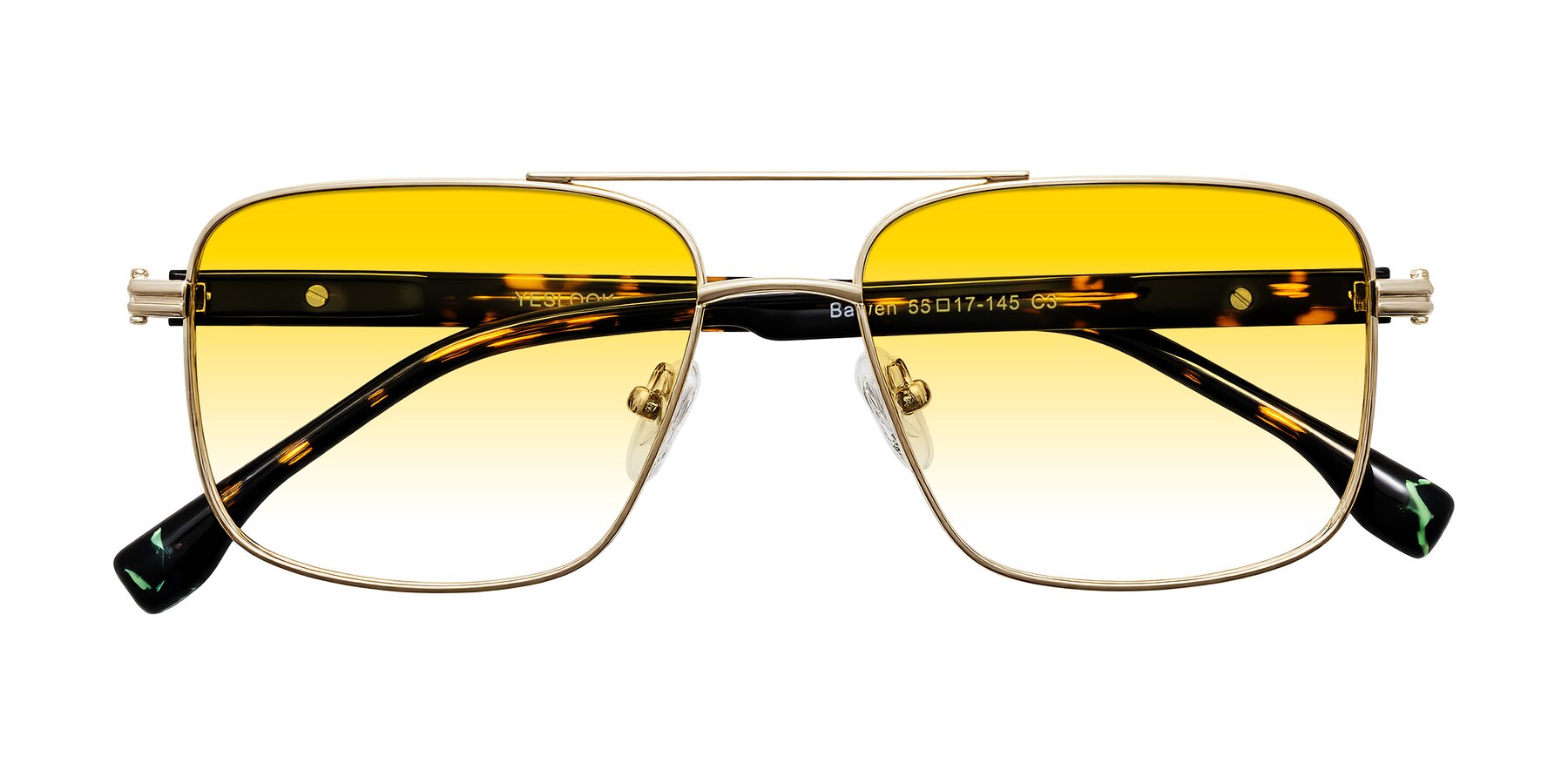 Folded Front of Banten in Gold with Yellow Gradient Lenses