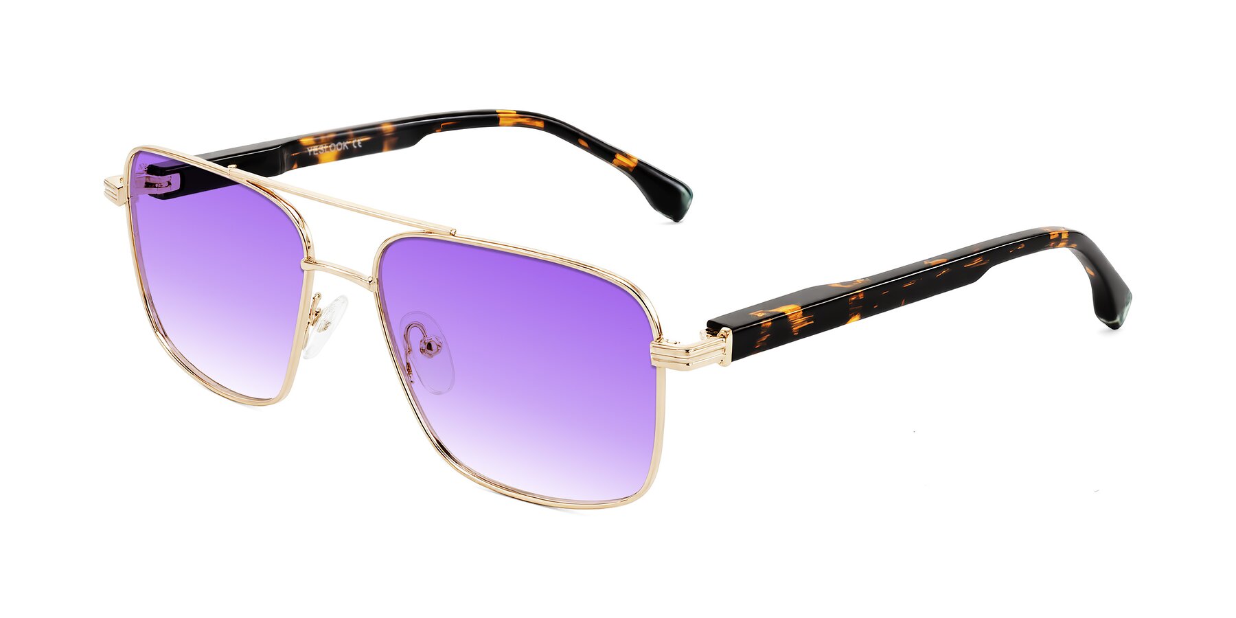 Angle of Banten in Gold with Purple Gradient Lenses