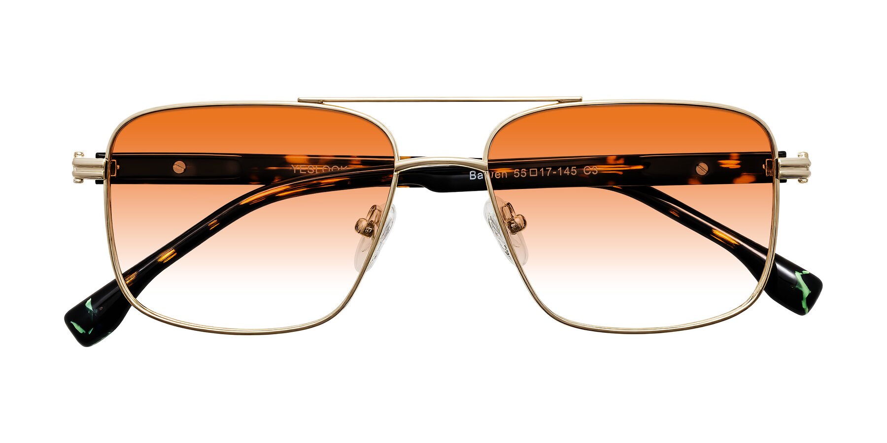 Folded Front of Banten in Gold with Orange Gradient Lenses