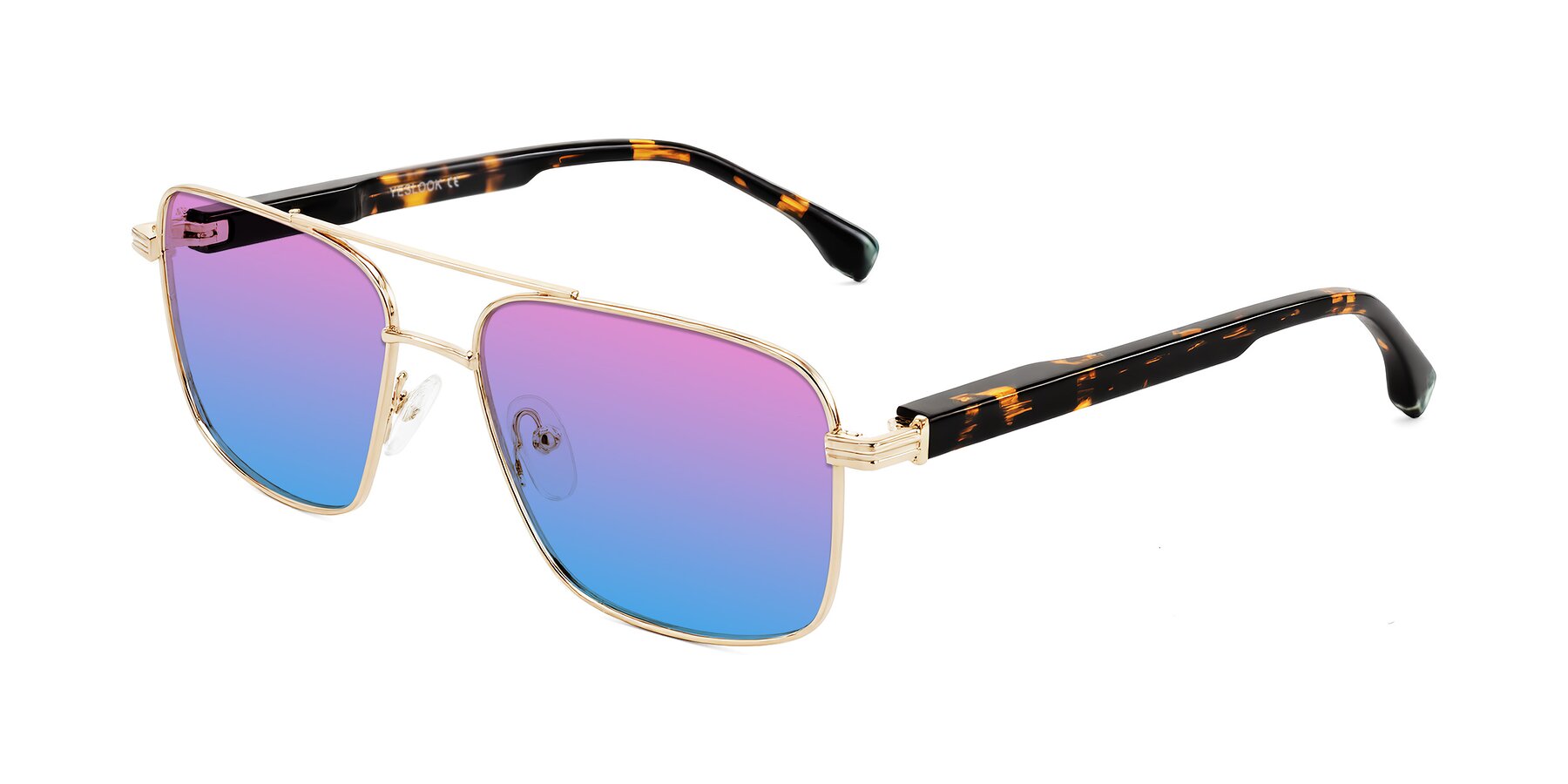 Angle of Banten in Gold with Pink / Blue Gradient Lenses